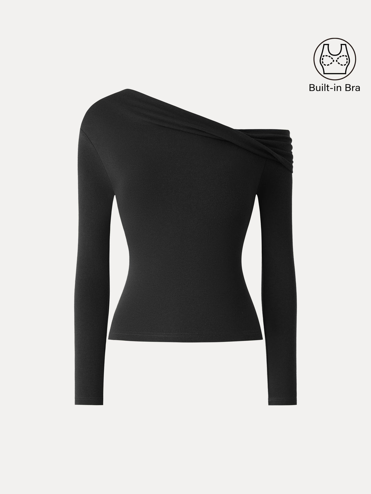 LiteWarm Convertible Neck Long Sleeve Built-In Bra Top — original photo 10