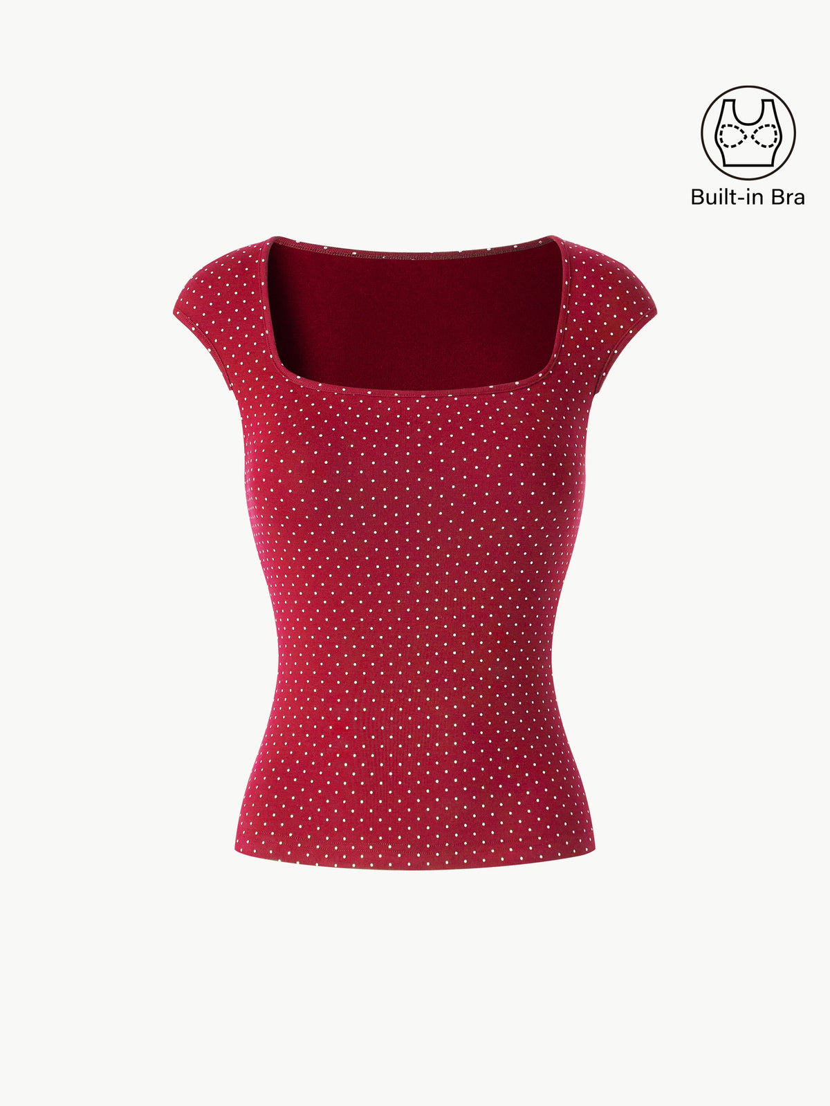 Polka Dots Square Neck Built-In Bra Top — original photo 8