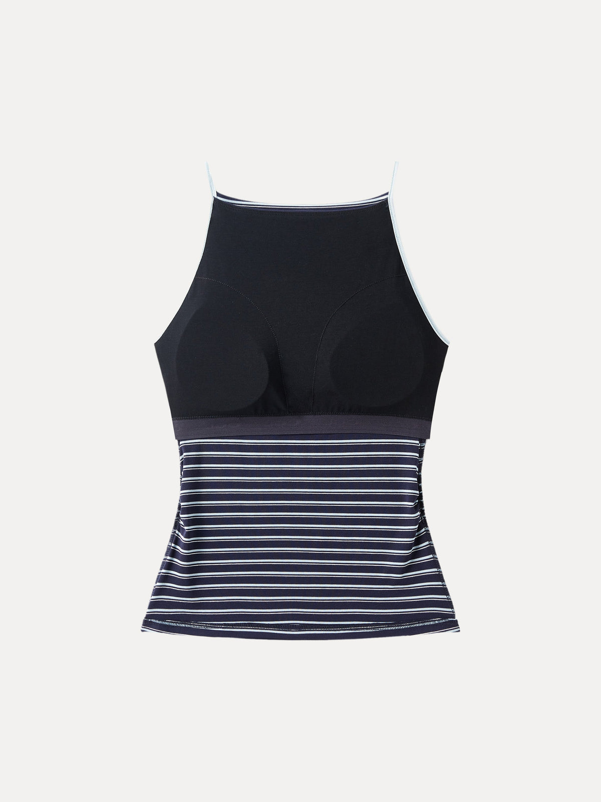 Striped Side Ruched Spaghetti New Airy Built-In Bra Tank — original photo 6