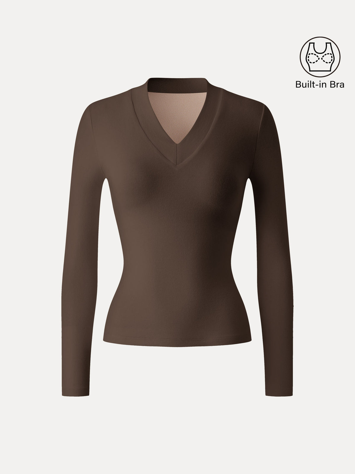 LiteWarm V-neck Wide Binding Built-In Bra Top — original photo 6