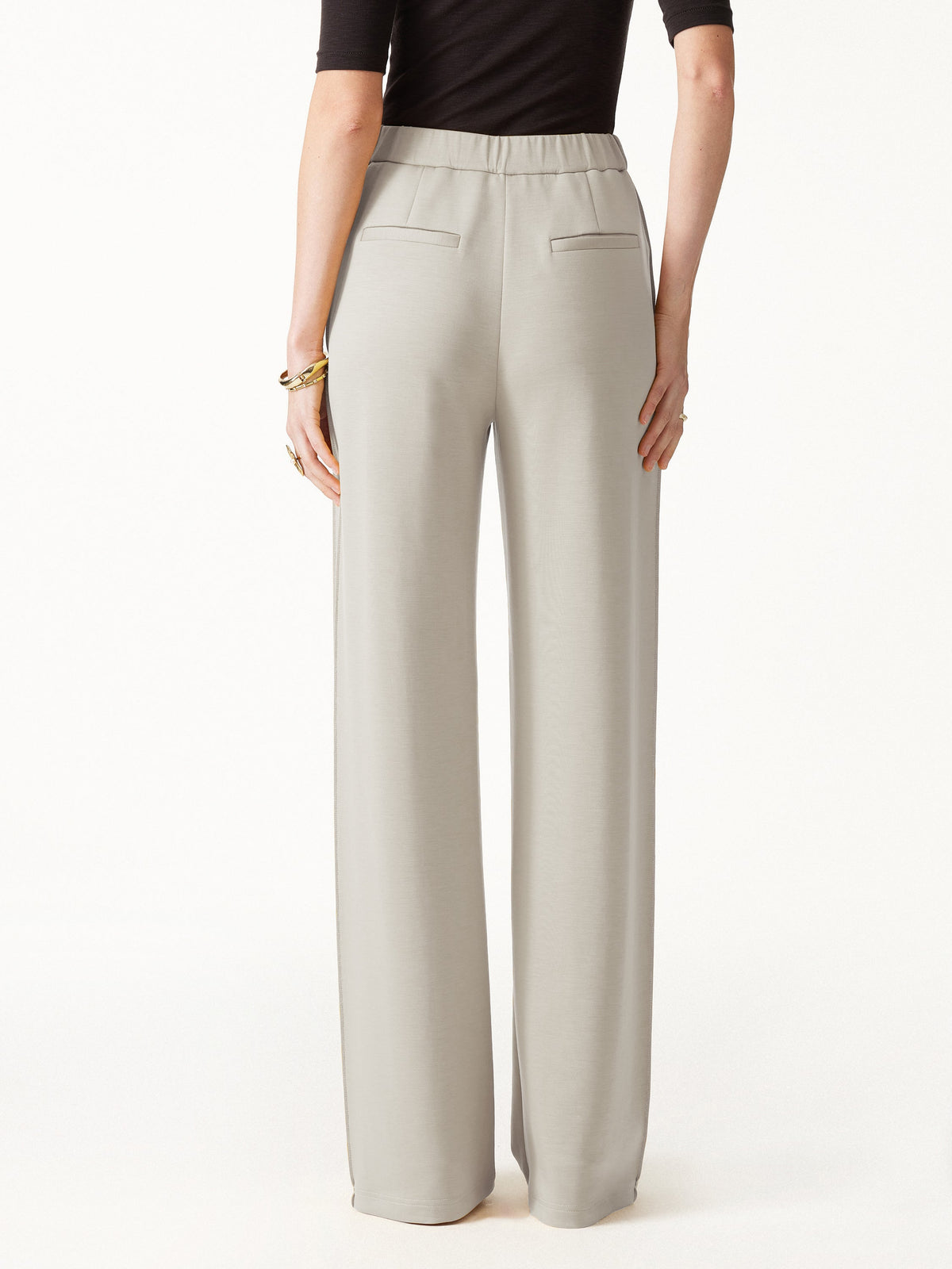 Modal Spacer Knit High-Rise Wide-Leg Pants with Pockets — original photo 5