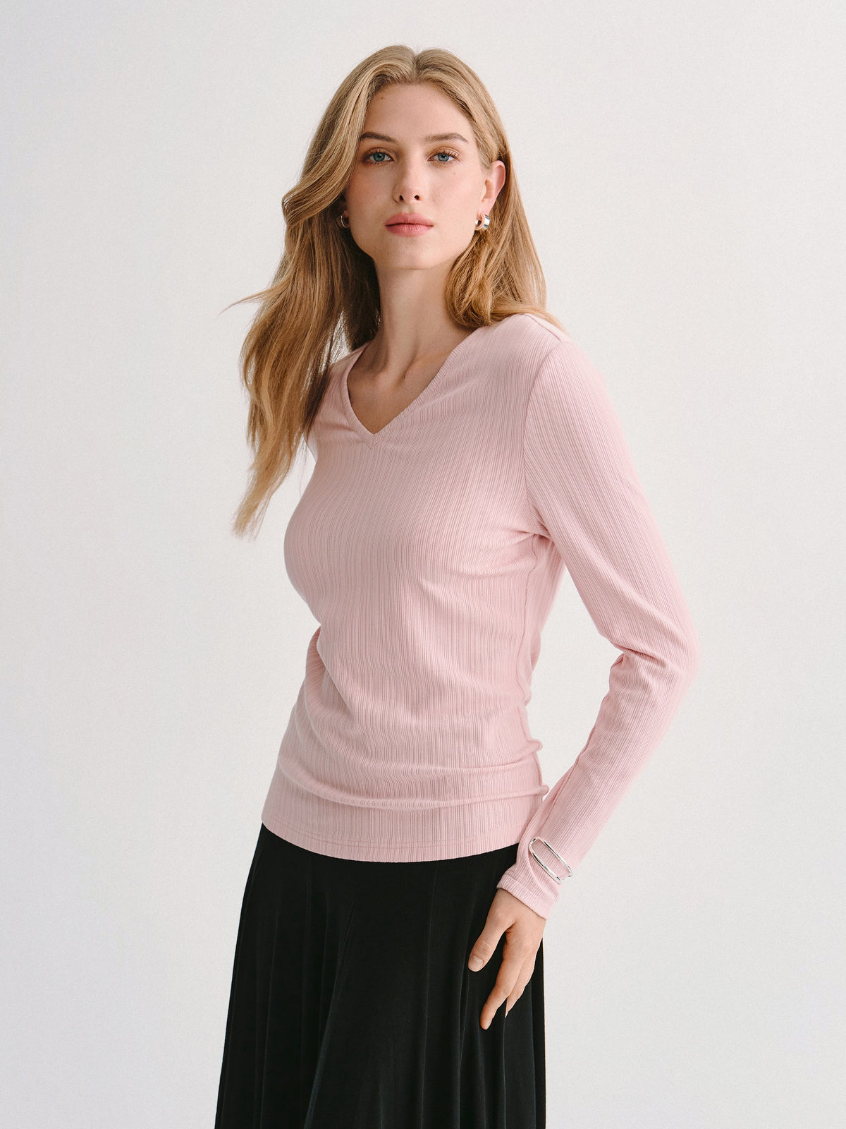 ProWarm Cotton-Viscose V-Neck Long Sleeve Top — original photo 1