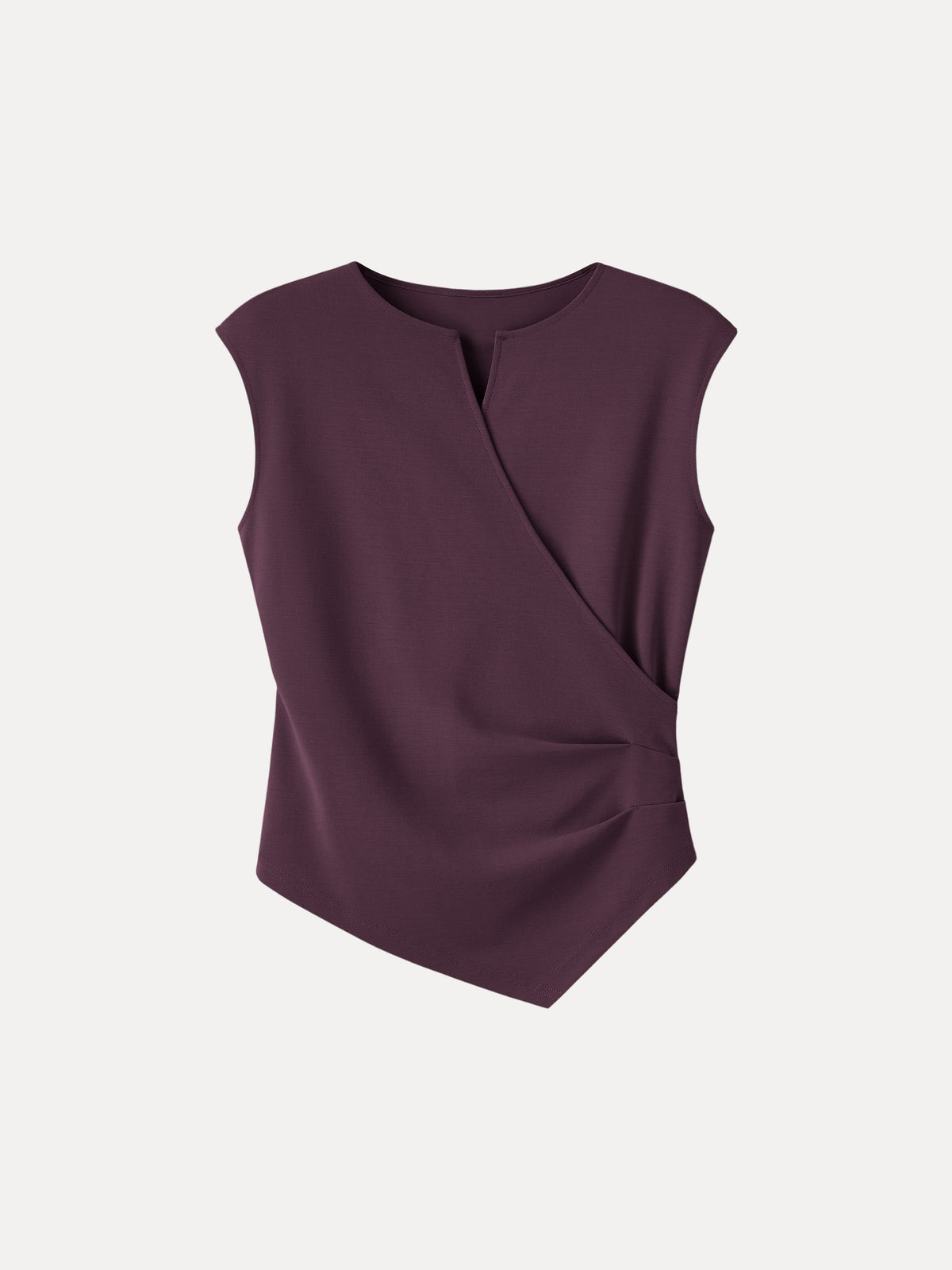 Surplice Wide Shoulder Tucked Angled Tank Top — original photo 12