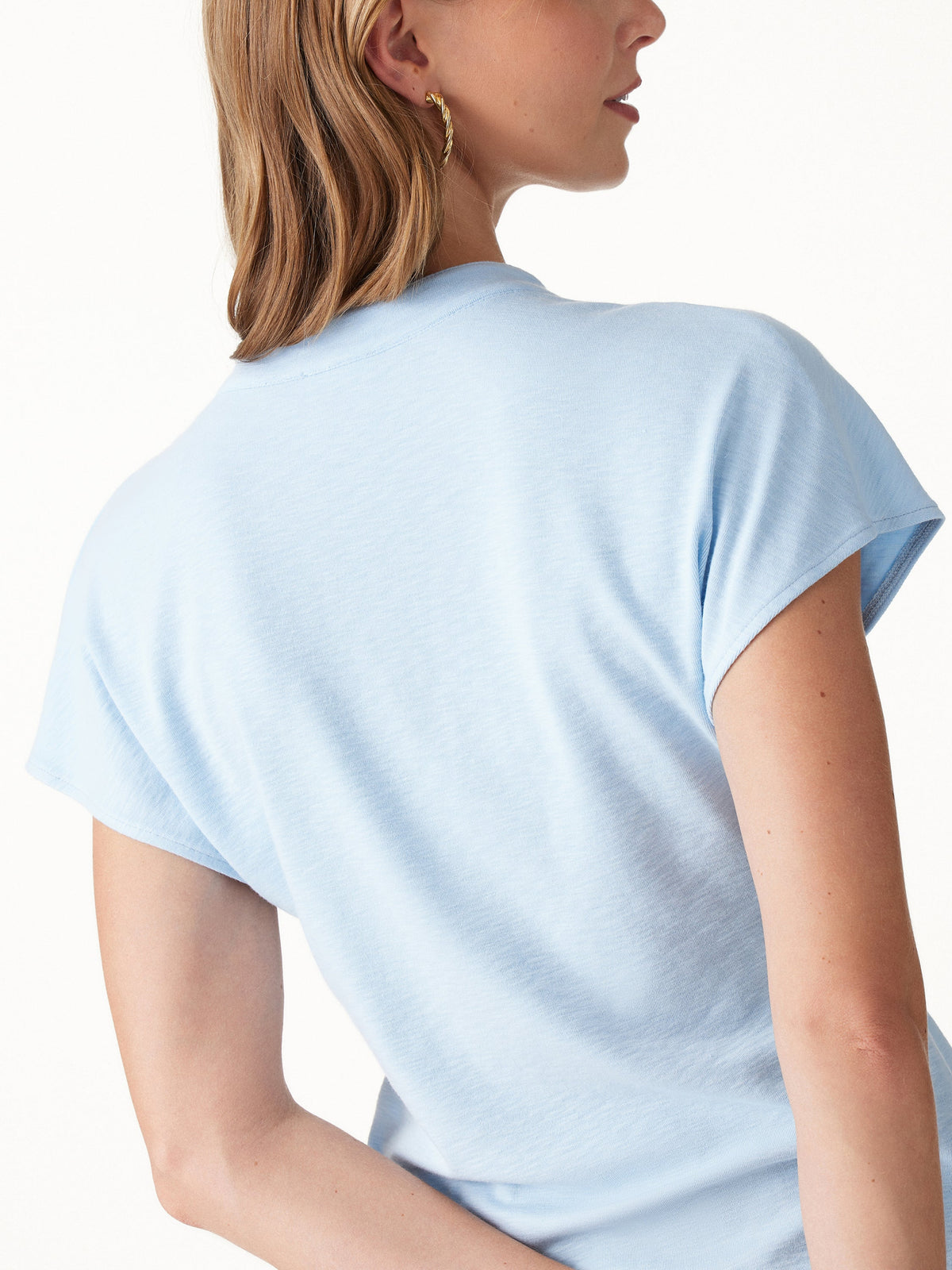 LiteWarm Collared V-Neck Short Sleeve Top — original photo 6