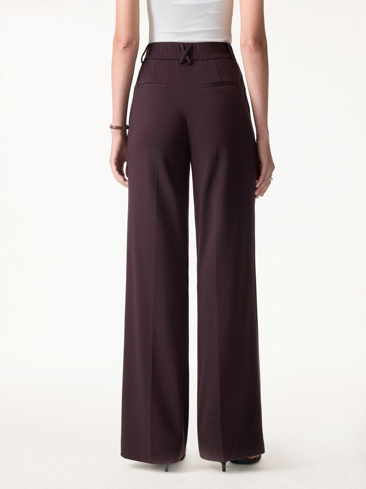 2Pcs Set Round Neck Tucked Top & Wide Leg The Success Pants — original photo 3