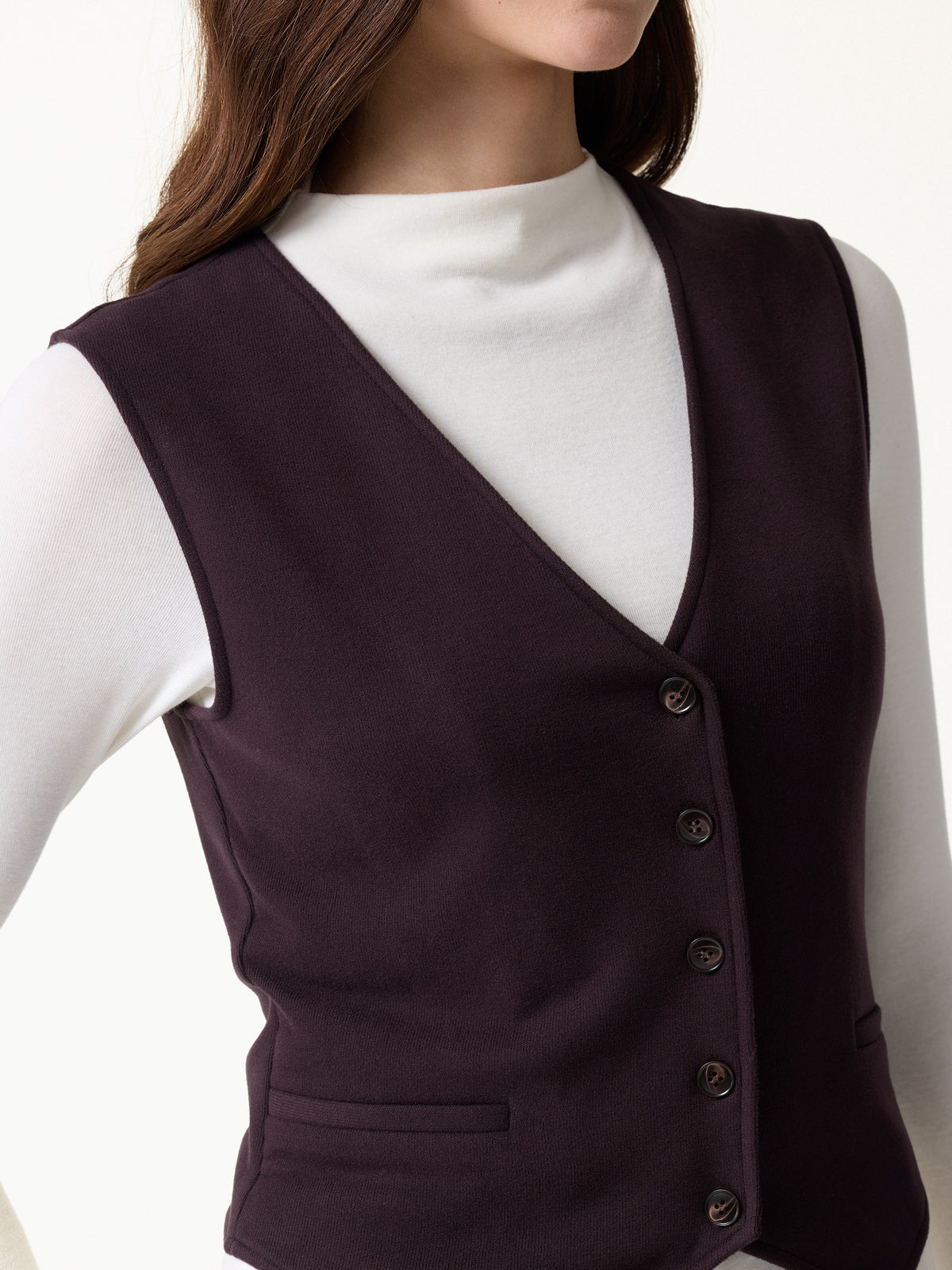 2Pcs Set Friendly Sleeveless Cropped Vest & Mid-Rise Pintuck Pants with Pockets — original photo 7