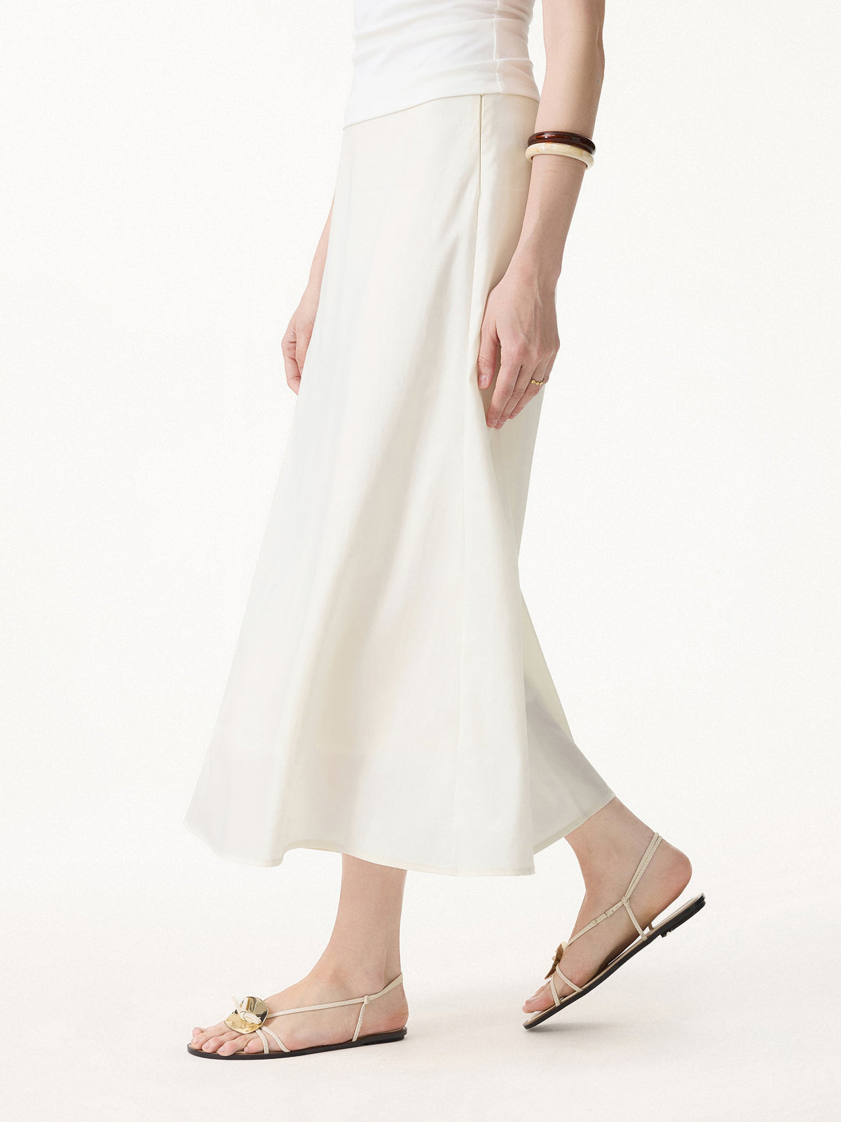 Lyocell-Linen Blend Maxi Flared Pull-On Skirt — original photo 1