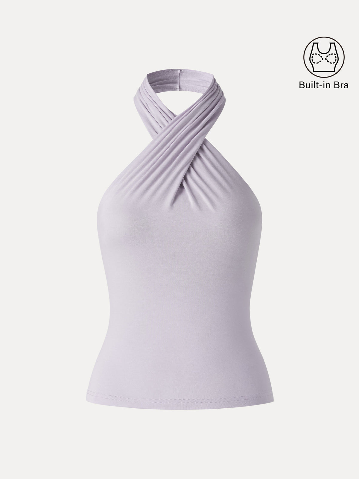 Criss Cross Halter Neck Going-Out Built-In Bra Top — original photo 14