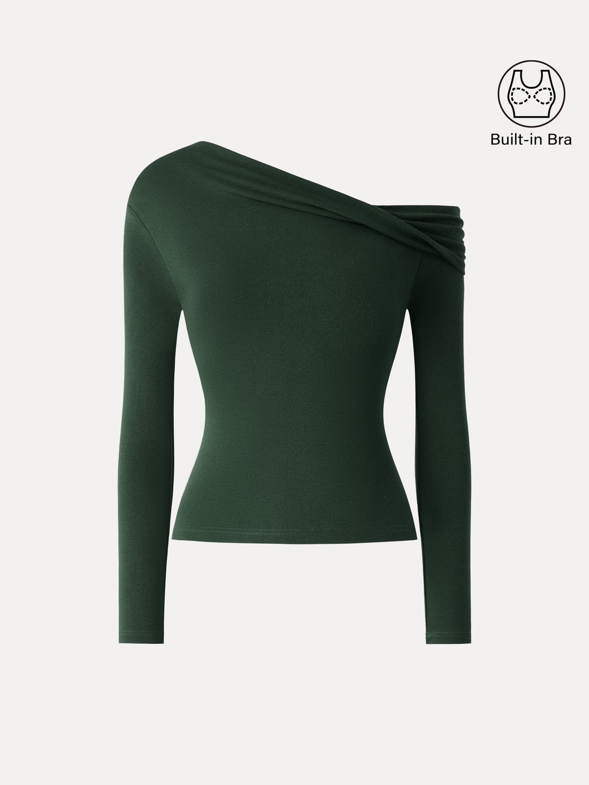 LiteWarm Convertible Neck Long Sleeve Built-In Bra Top — original photo 9