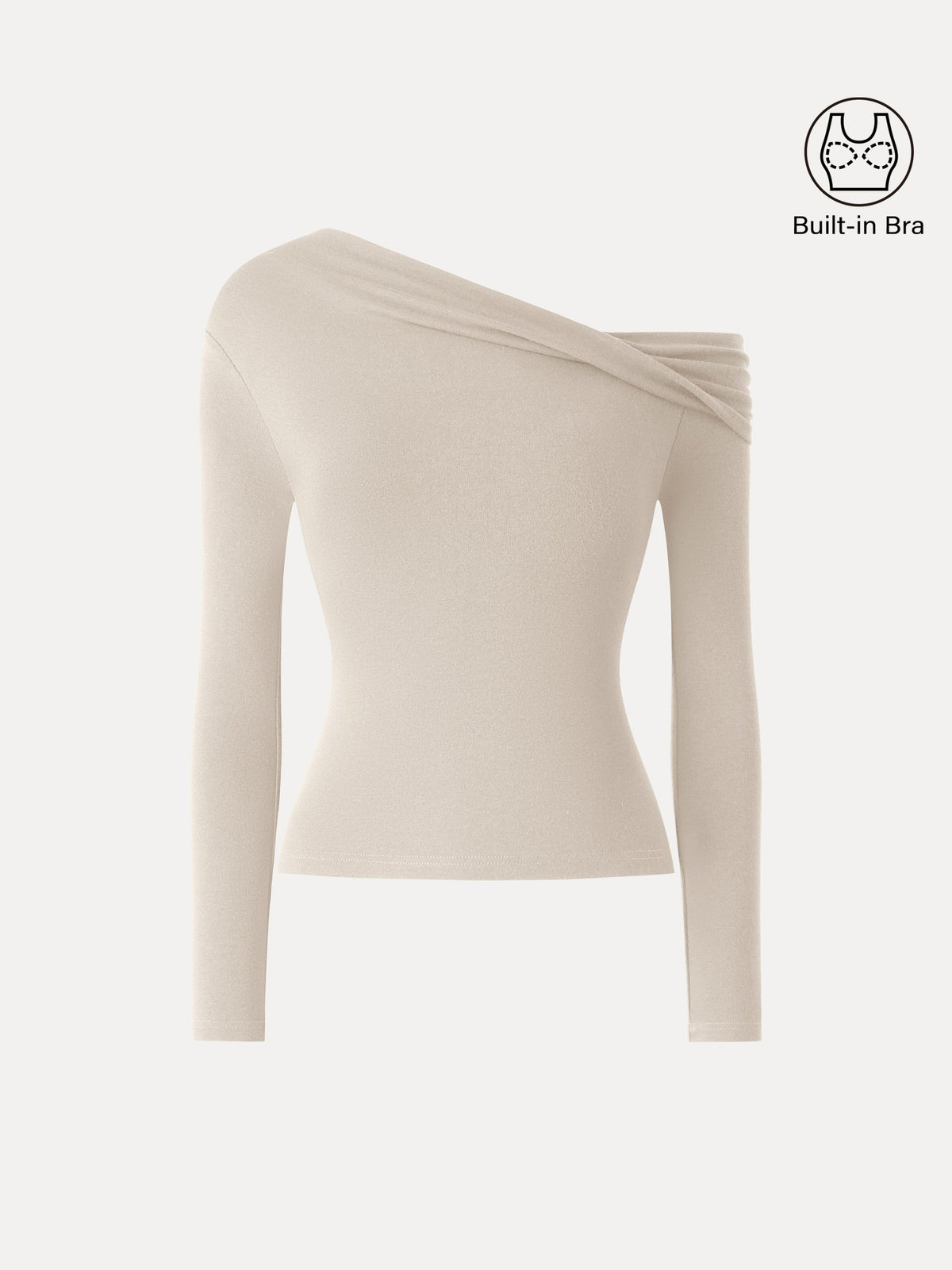 LiteWarm Convertible Neck Long Sleeve Built-In Bra Top — original photo 12