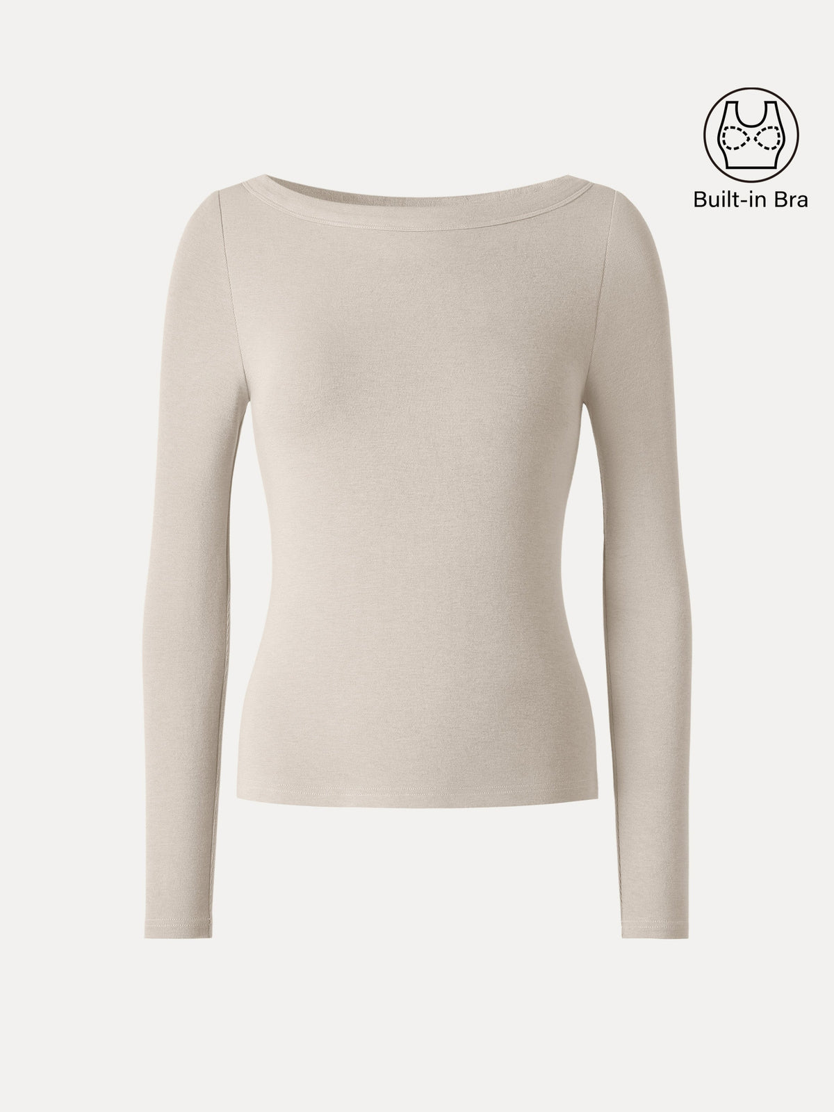 LiteWarm Boatneck Long Sleeve Built-In Bra Top — original photo 9