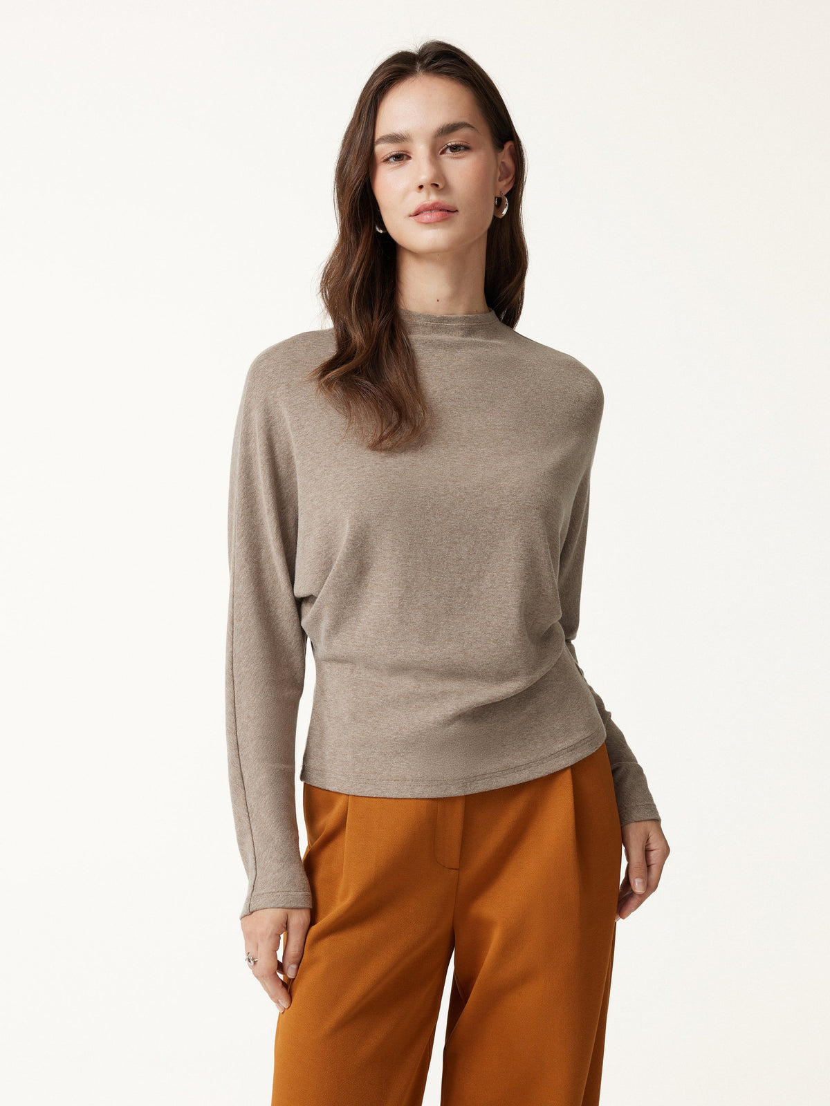 LiteWarm Mock Neck Batwing Sleeve Top — original photo 1