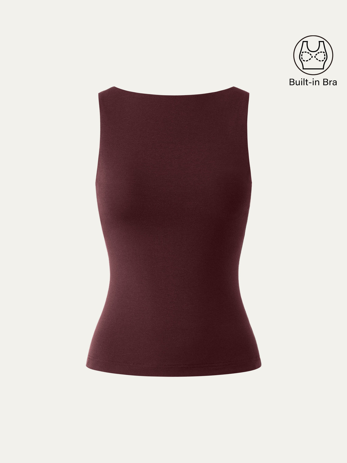 Stretch Cotton Boatneck Built-In Bra Tank — original photo 14