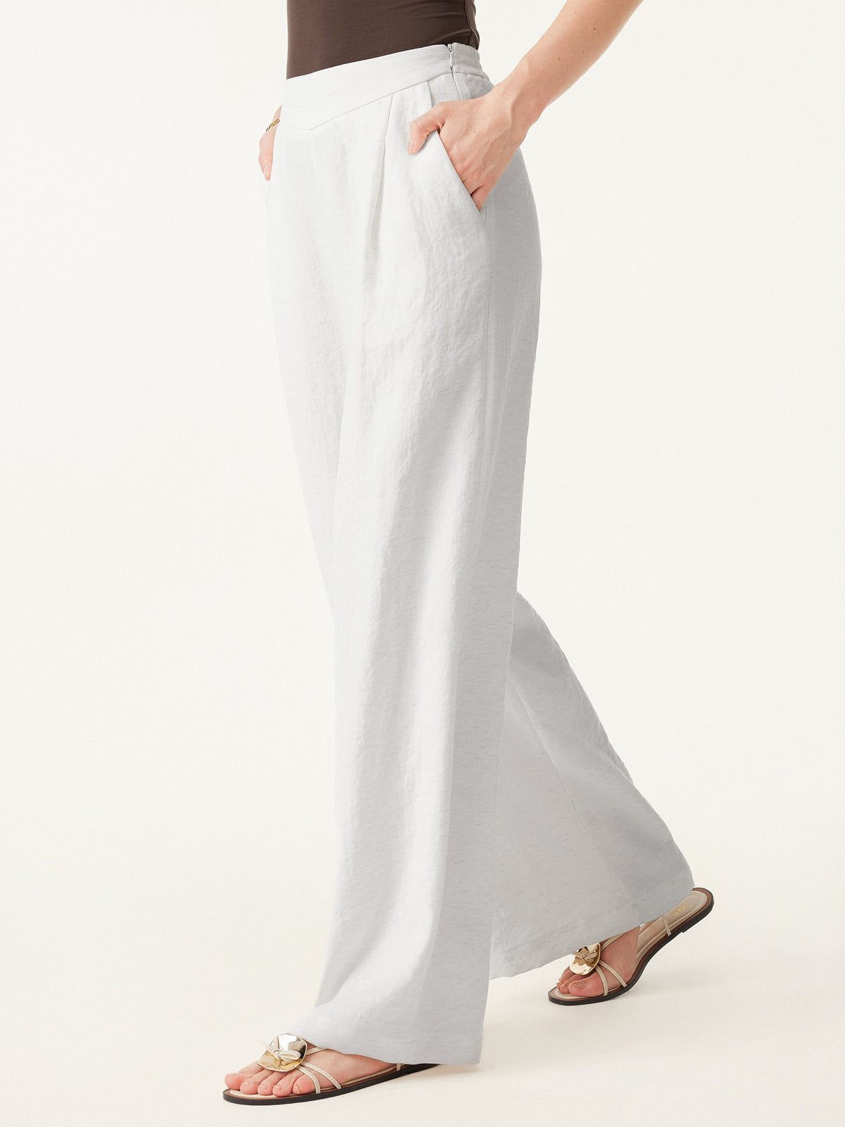 Breezy Linen-Like Mid Rise Wide Leg Pant with Pockets — original photo 4