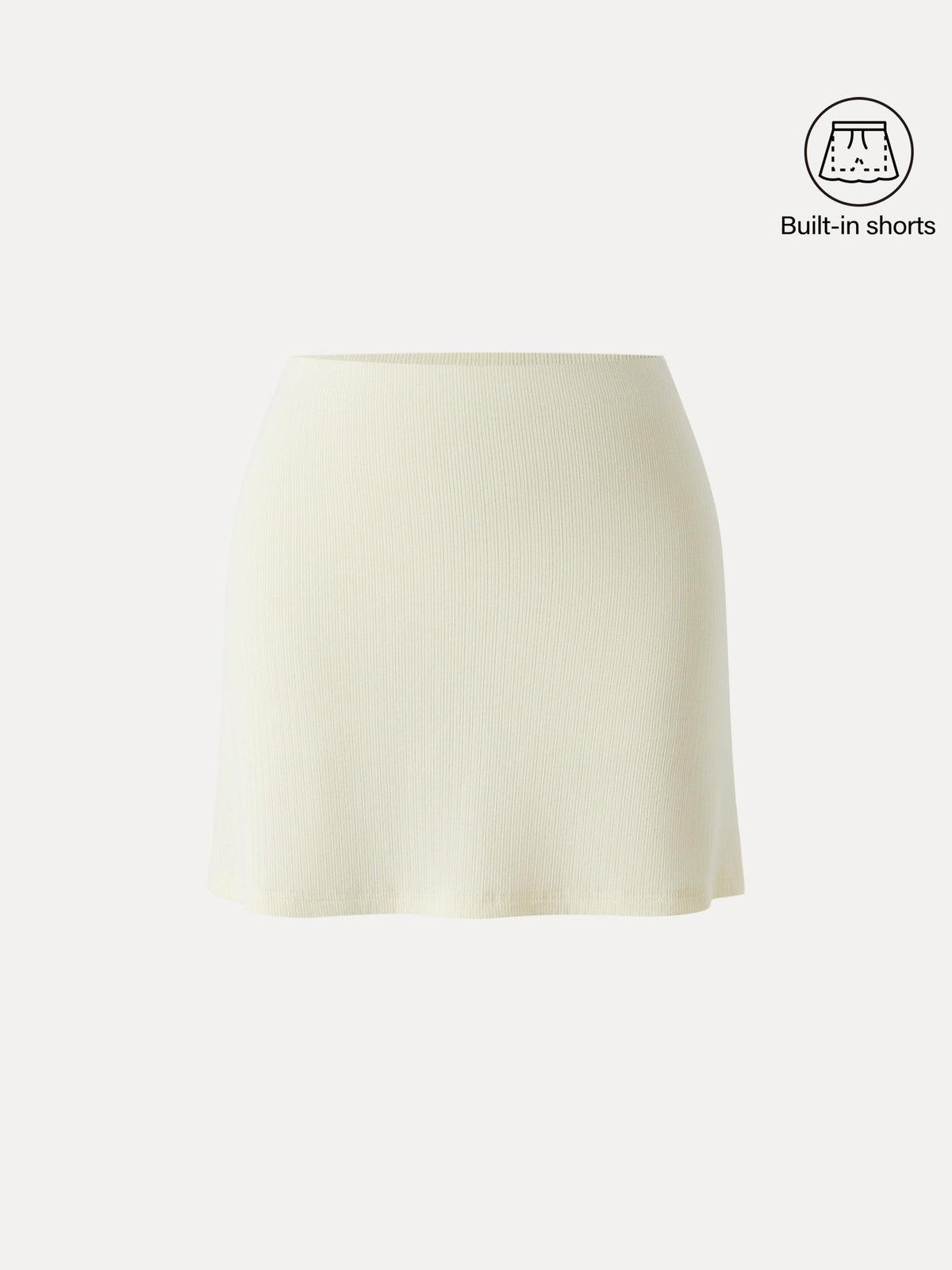 Stretch Cotton Pointelle A-line Mini Skirt with Built-in Shorts — original photo 7