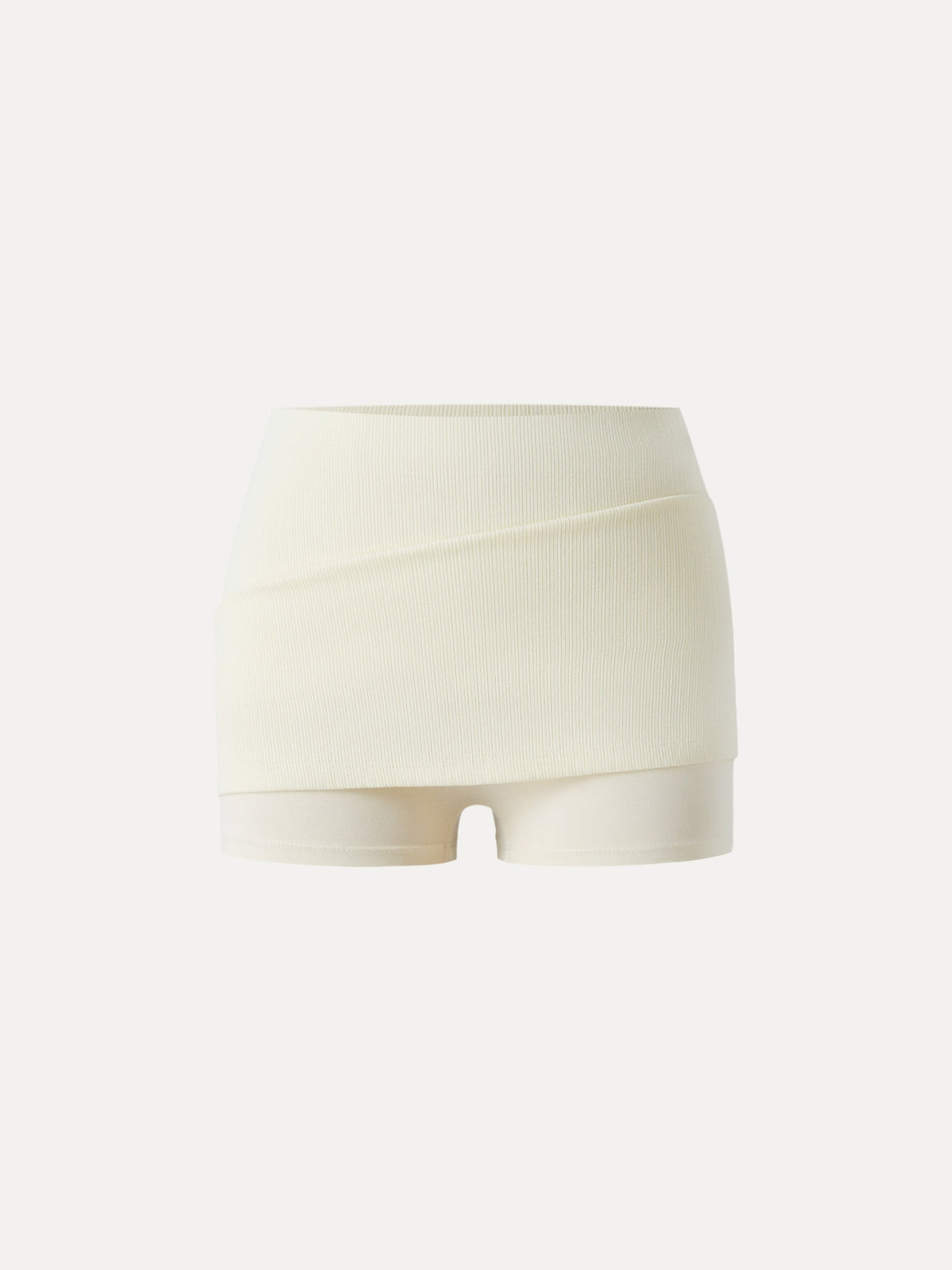 Stretch Cotton Pointelle A-line Mini Skirt with Built-in Shorts — original photo 6