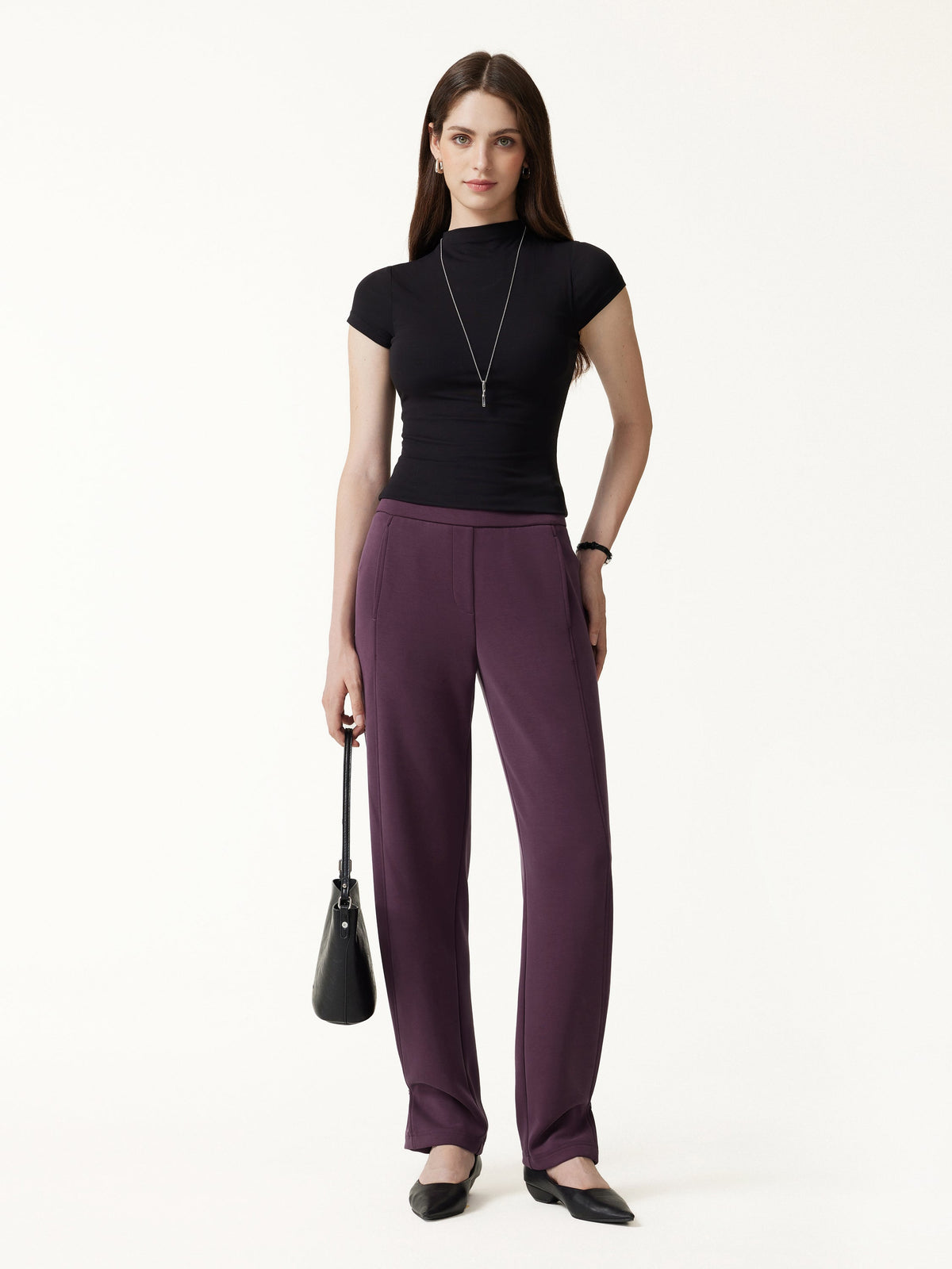 ProWarm Stretch Ponte High-Rise Straight-Leg Pants with Pockets — original photo 3