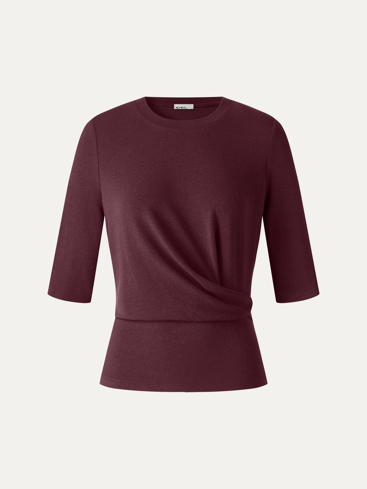 LiteWarm Round Neck Elbow Sleeve Side-Tuck Top — original photo 11