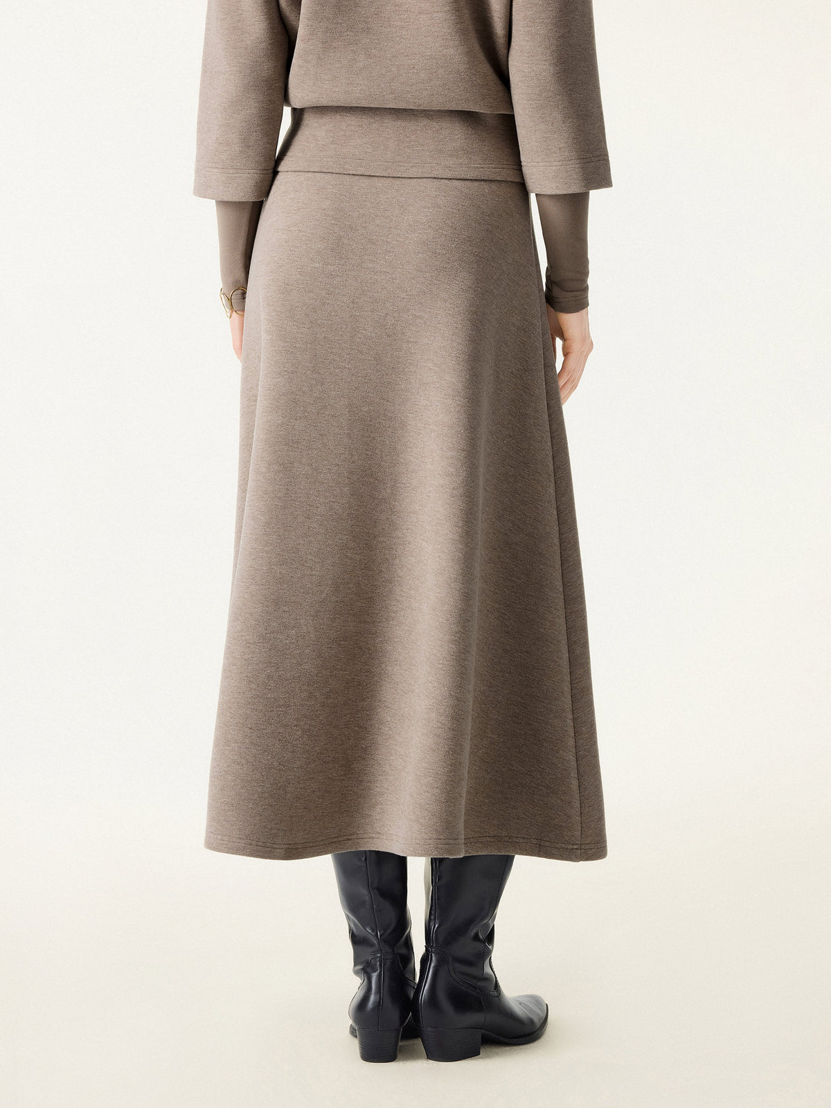 2Pcs Set FuzzLuxe Mockneck Sleeve-Warmer Top &  Midi A-line Circle Skirt — original photo 9