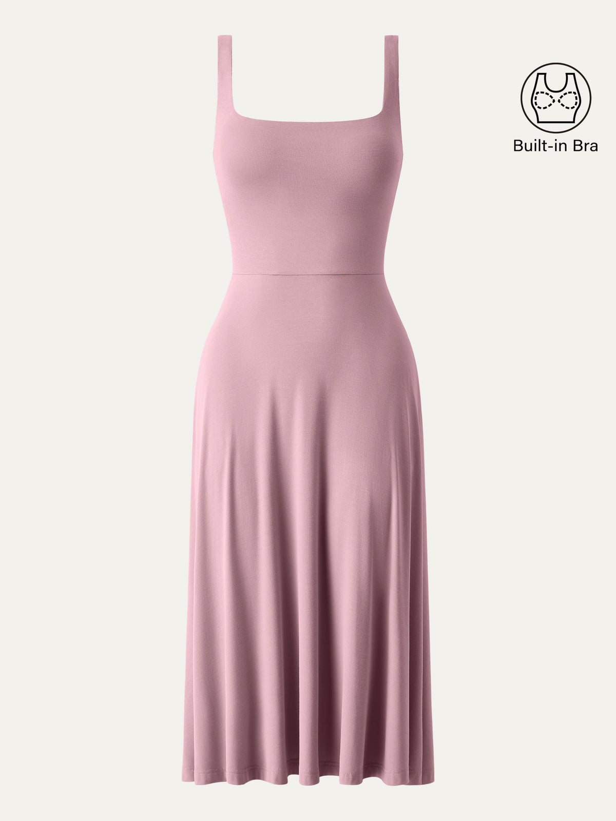 Square Neck Flowy New Airy Bra Midi Dress — original photo 5