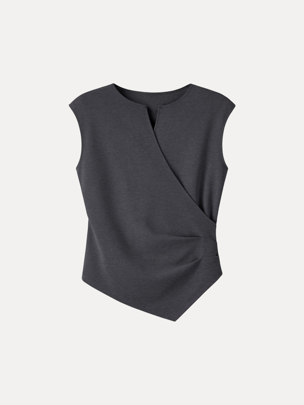 Surplice Wide Shoulder Tucked Angled Tank Top — original photo 10