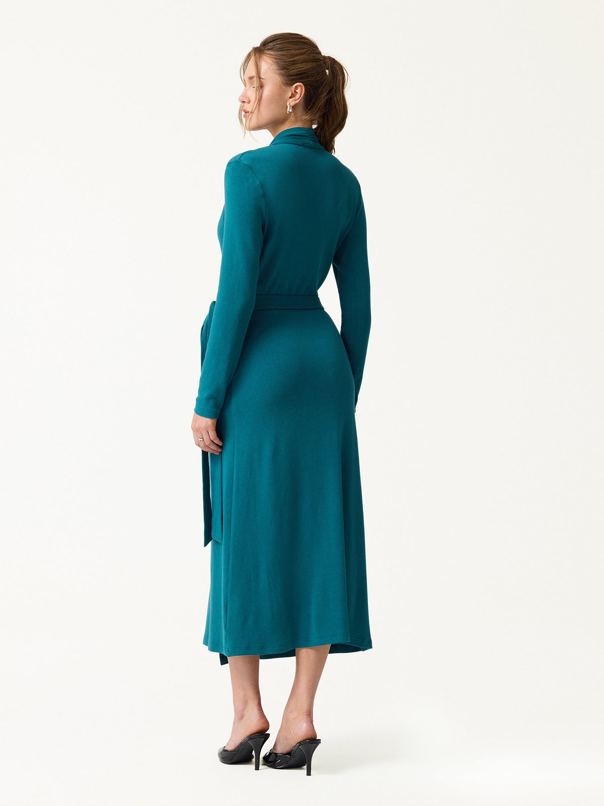 LiteWarm Classic Long Sleeve Midi Wrap Dress — original photo 4