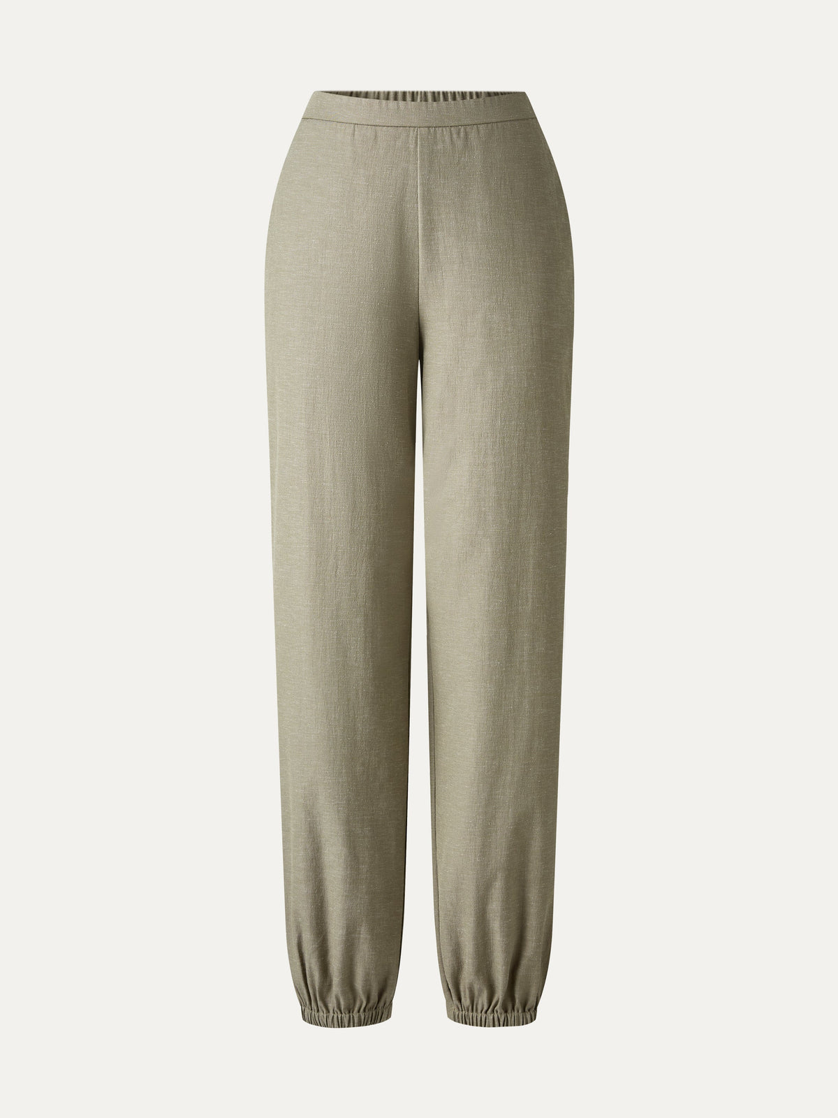 Linen-like High-Rise Balloon Jogger Pants with Pockets — original photo 7