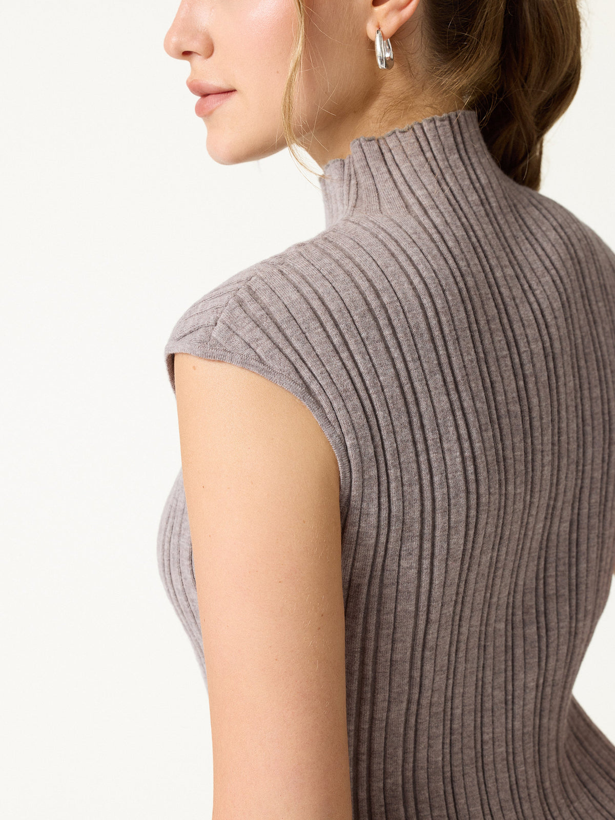 2Pcs Set 100% Merino Wool Long Sleeve Cardigan & Mock Neck Sweater — original photo 8