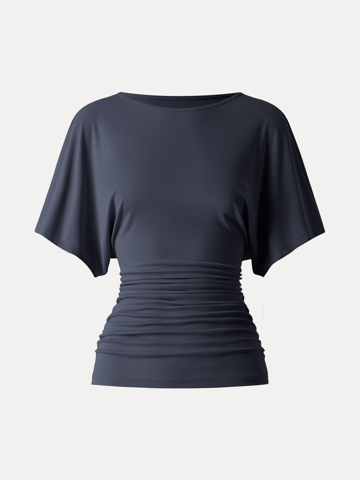 Effortless Boatneck Batwing Sleeve Side Ruched Top — original photo 10
