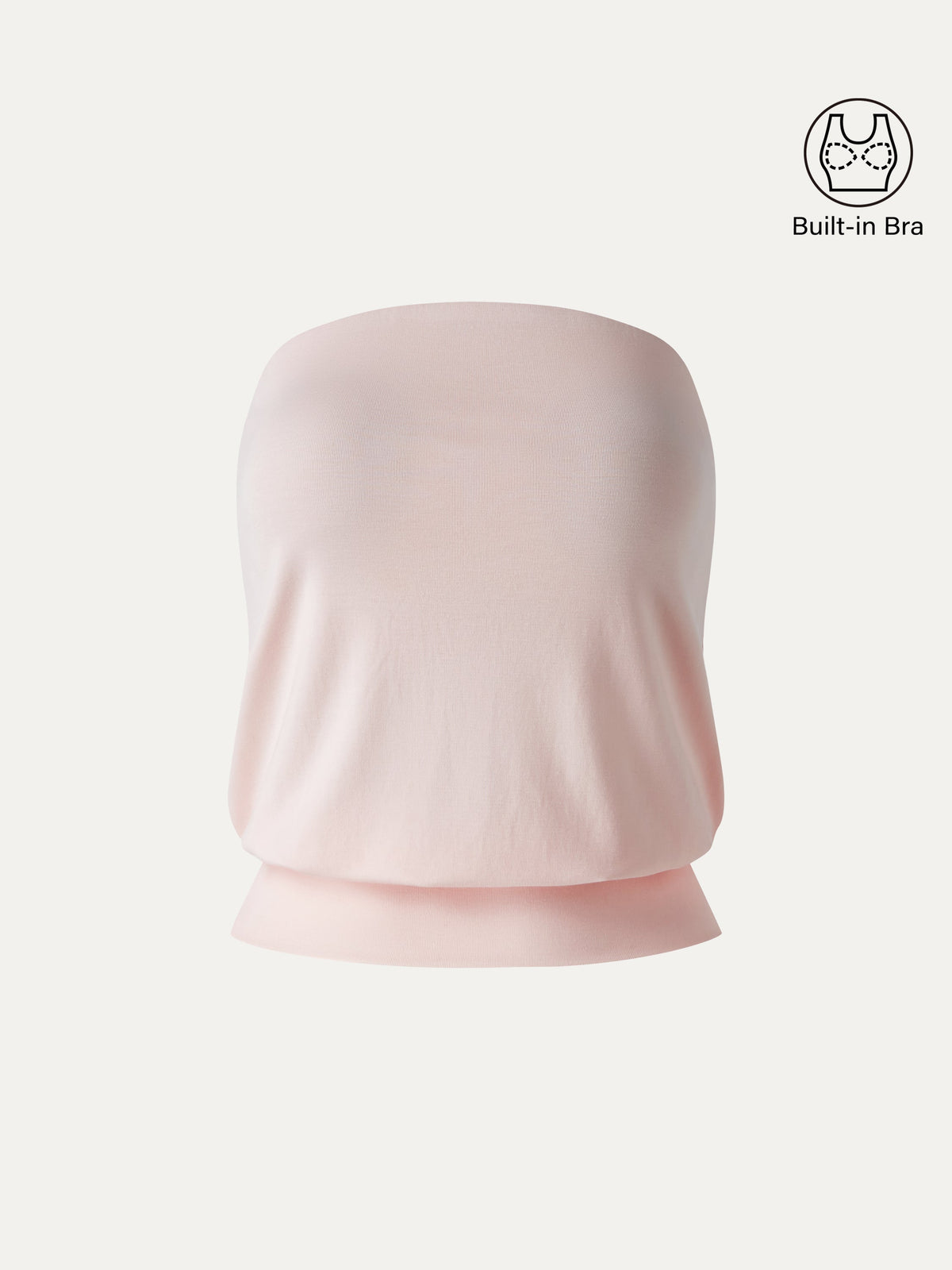 Lyocell Bandeau Banded Hem Built-In Bra Top — original photo 6