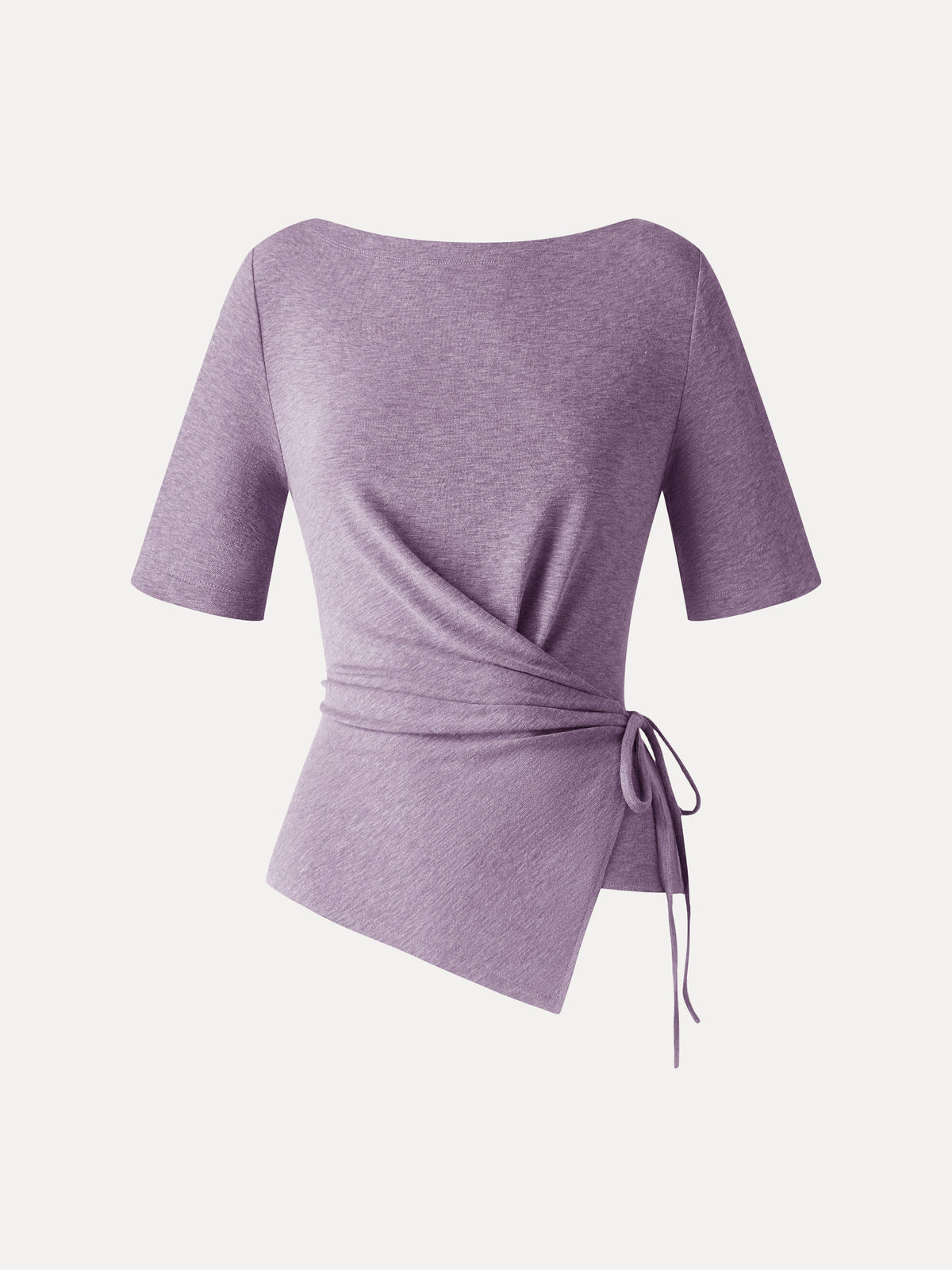 LiteWarm Slash Neck Short Sleeve Tie-Side Top — original photo 8