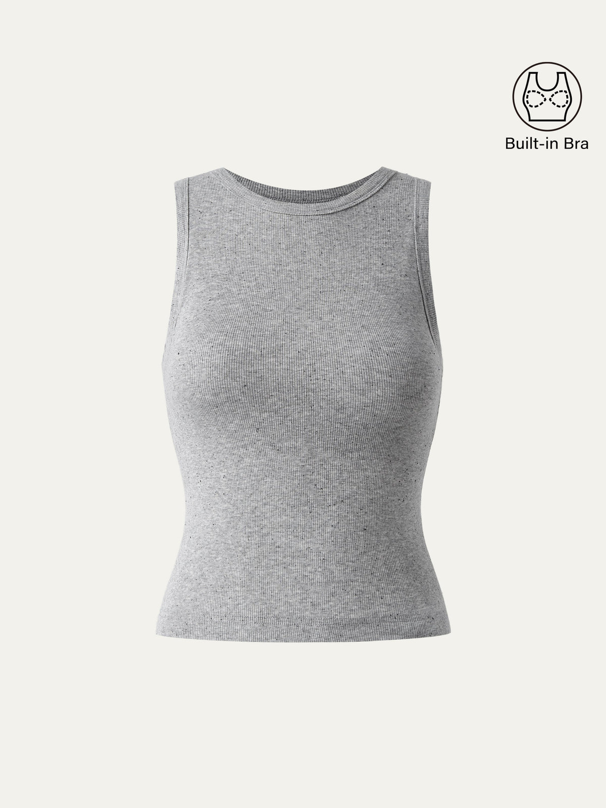Crewneck Cotton New Airy Built-In Bra Tank — original photo 2