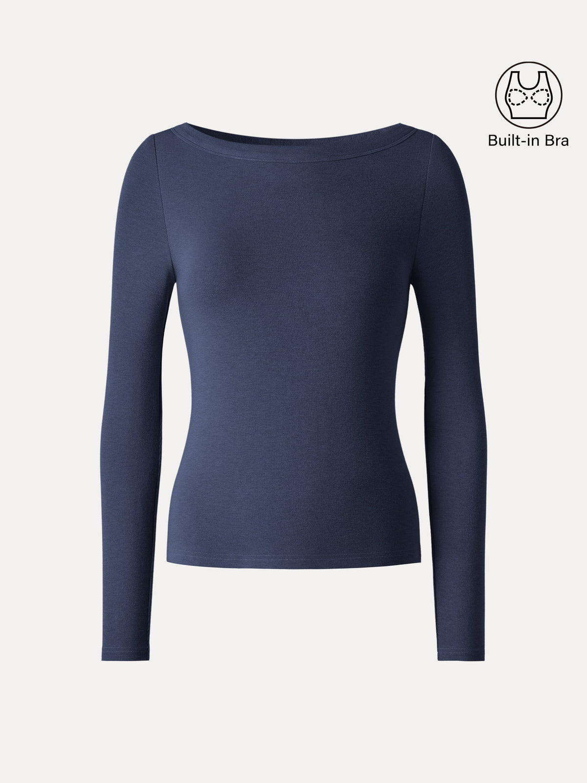 LiteWarm Boatneck Long Sleeve Built-In Bra Top — original photo 11