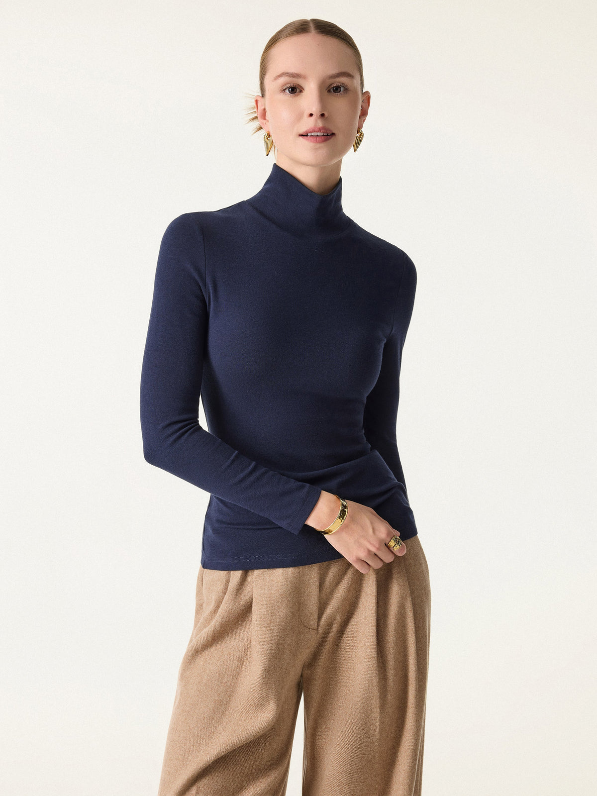 LiteWarm Turtleneck Long Sleeve Built-In Bra Top — original photo 2