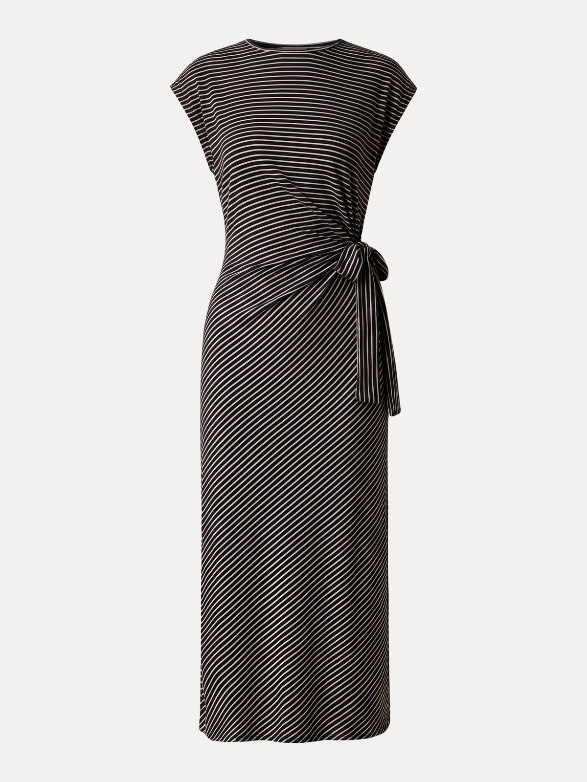Striped Relaxed Midi Dress with Self-Tie — original photo 6