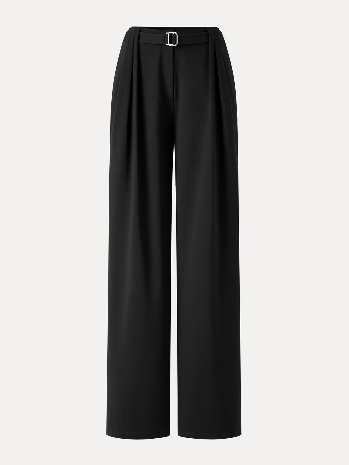 Stretch Ponte High-Rise Belted Wide-Leg Pants with Pockets — original photo 7