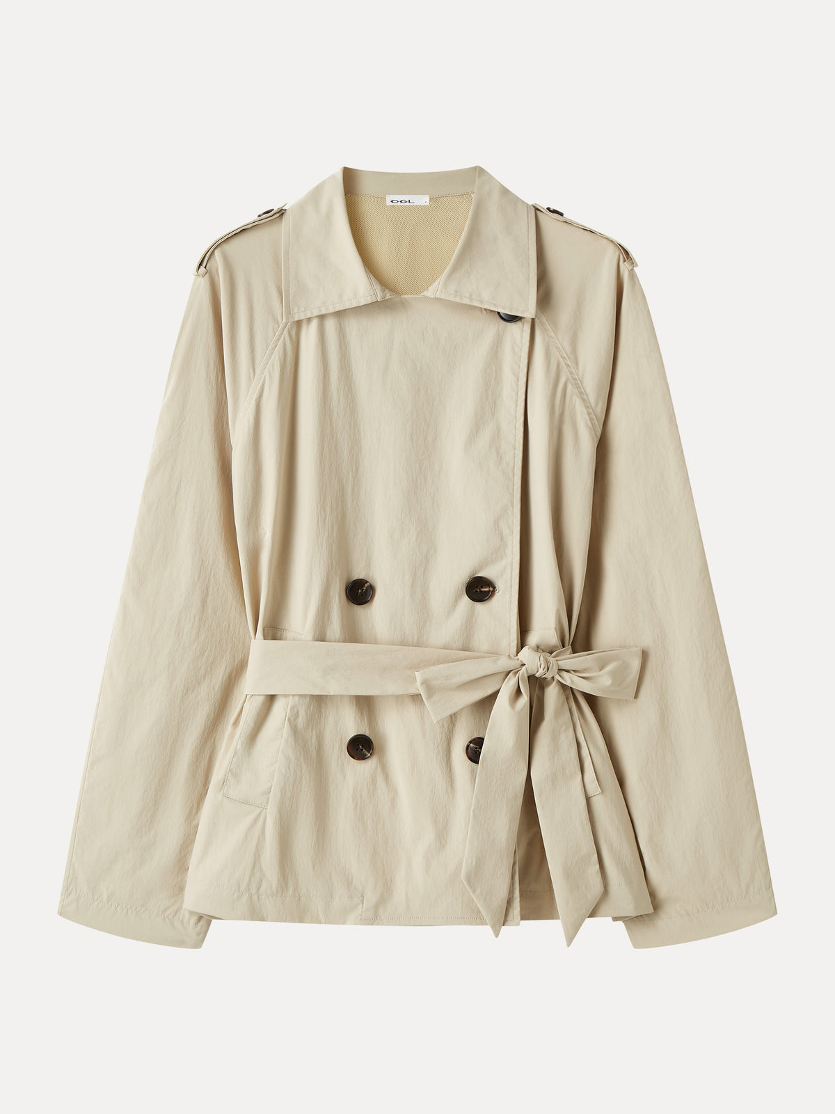 Packable Water-Repellent Peak Collar Trench Jacket with Pockets — original photo 5