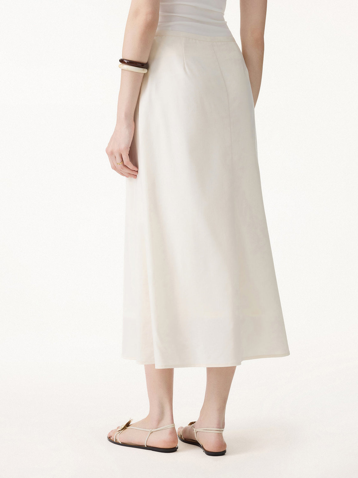 Lyocell-Linen Blend Maxi Flared Pull-On Skirt — original photo 4
