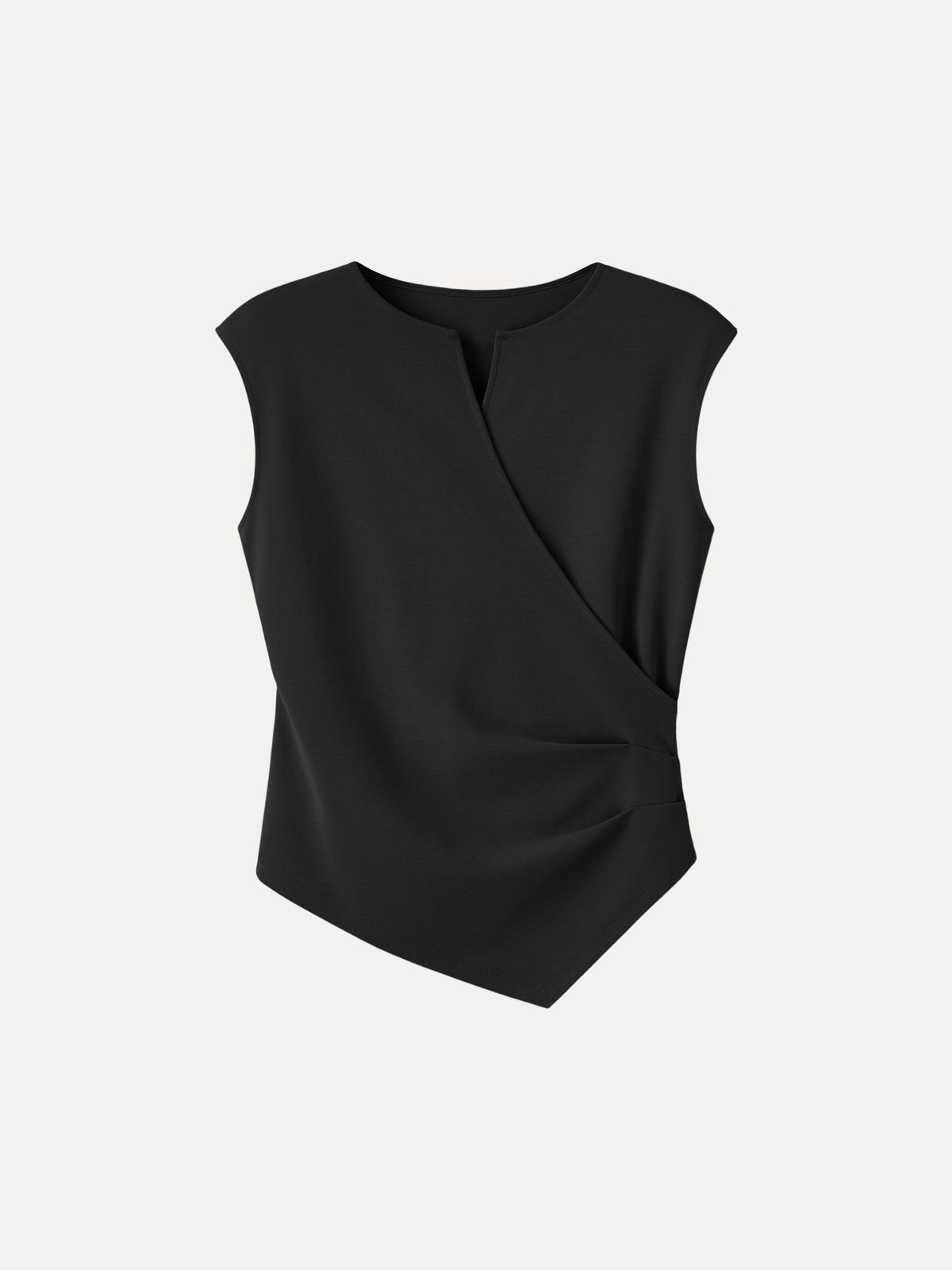 Surplice Wide Shoulder Tucked Angled Tank Top — original photo 7