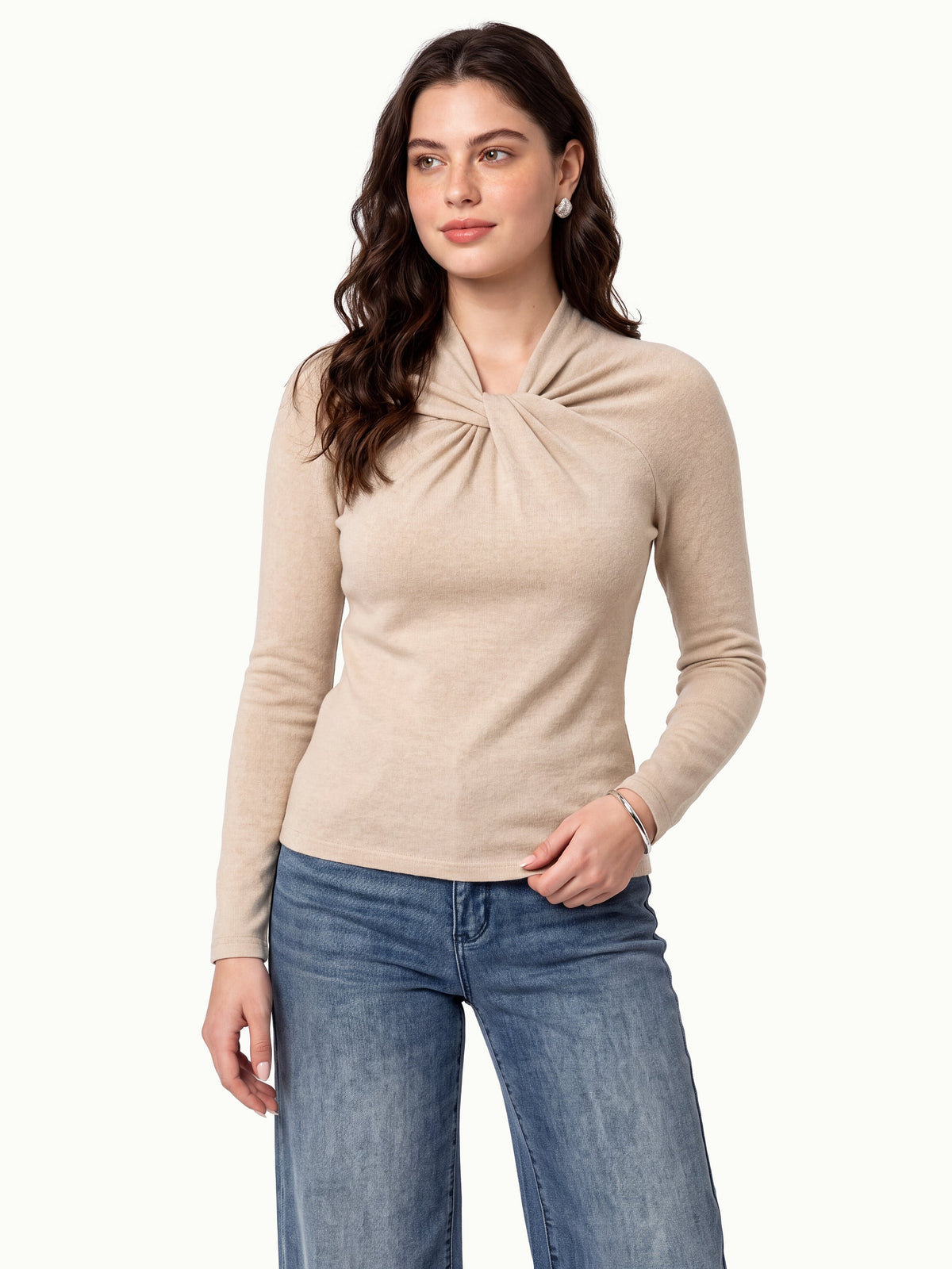 LiteWarm Twisted V-Neck Long Sleeve Top — original photo 7