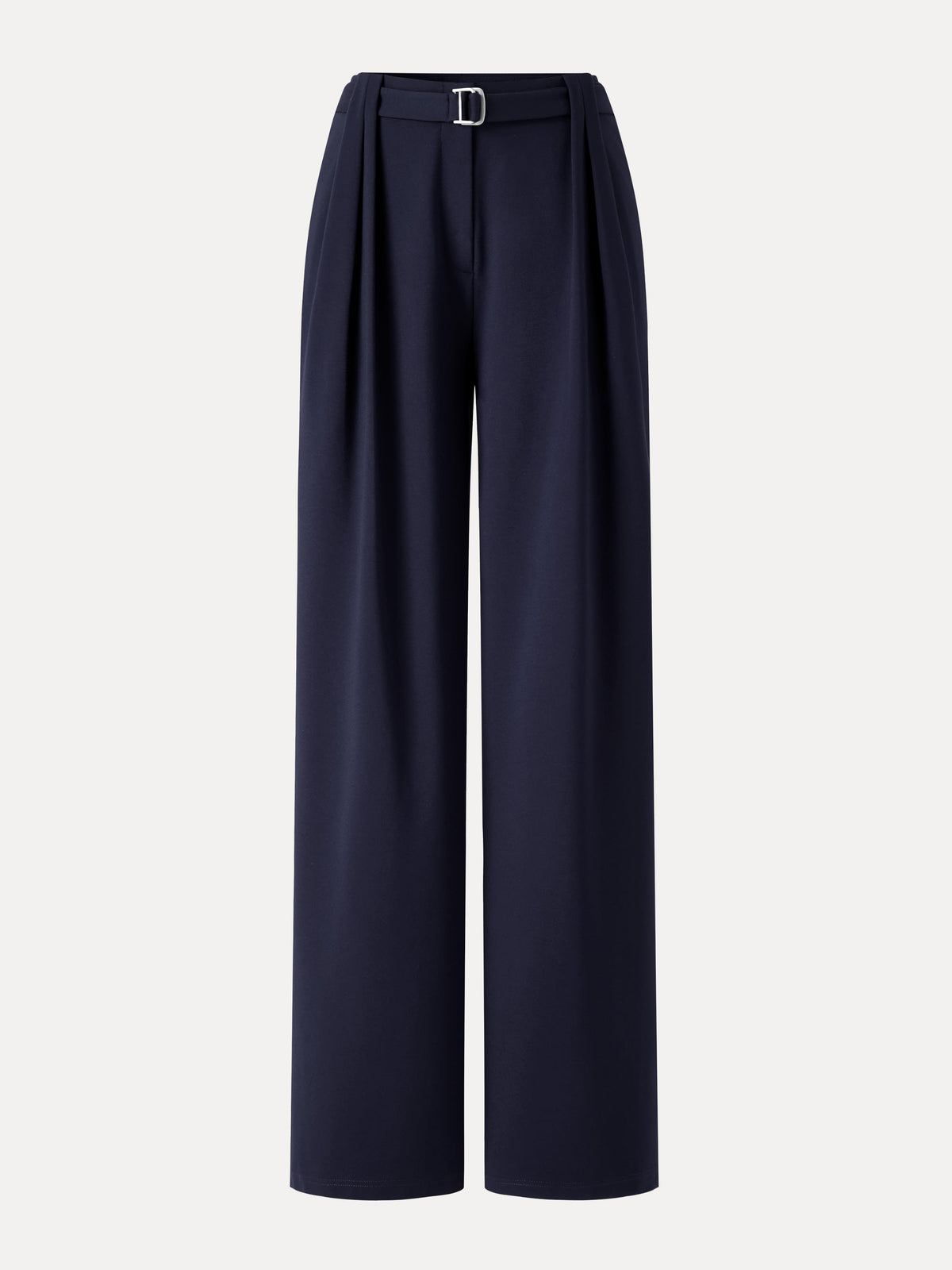 Stretch Ponte High-Rise Belted Wide-Leg Pants with Pockets — original photo 8