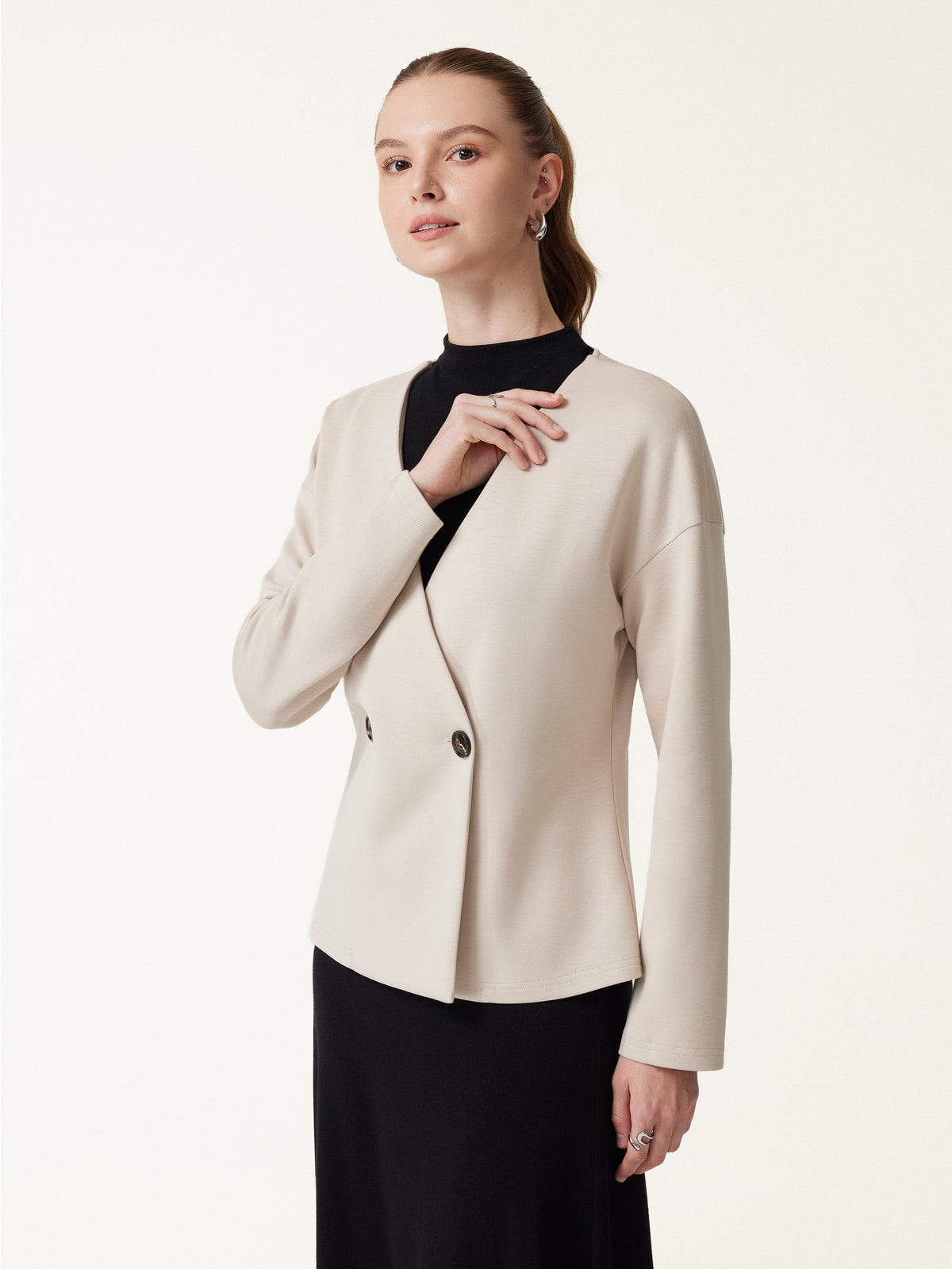 LiteWarm Spacer Knit Long Sleeve Cardigan — original photo 3
