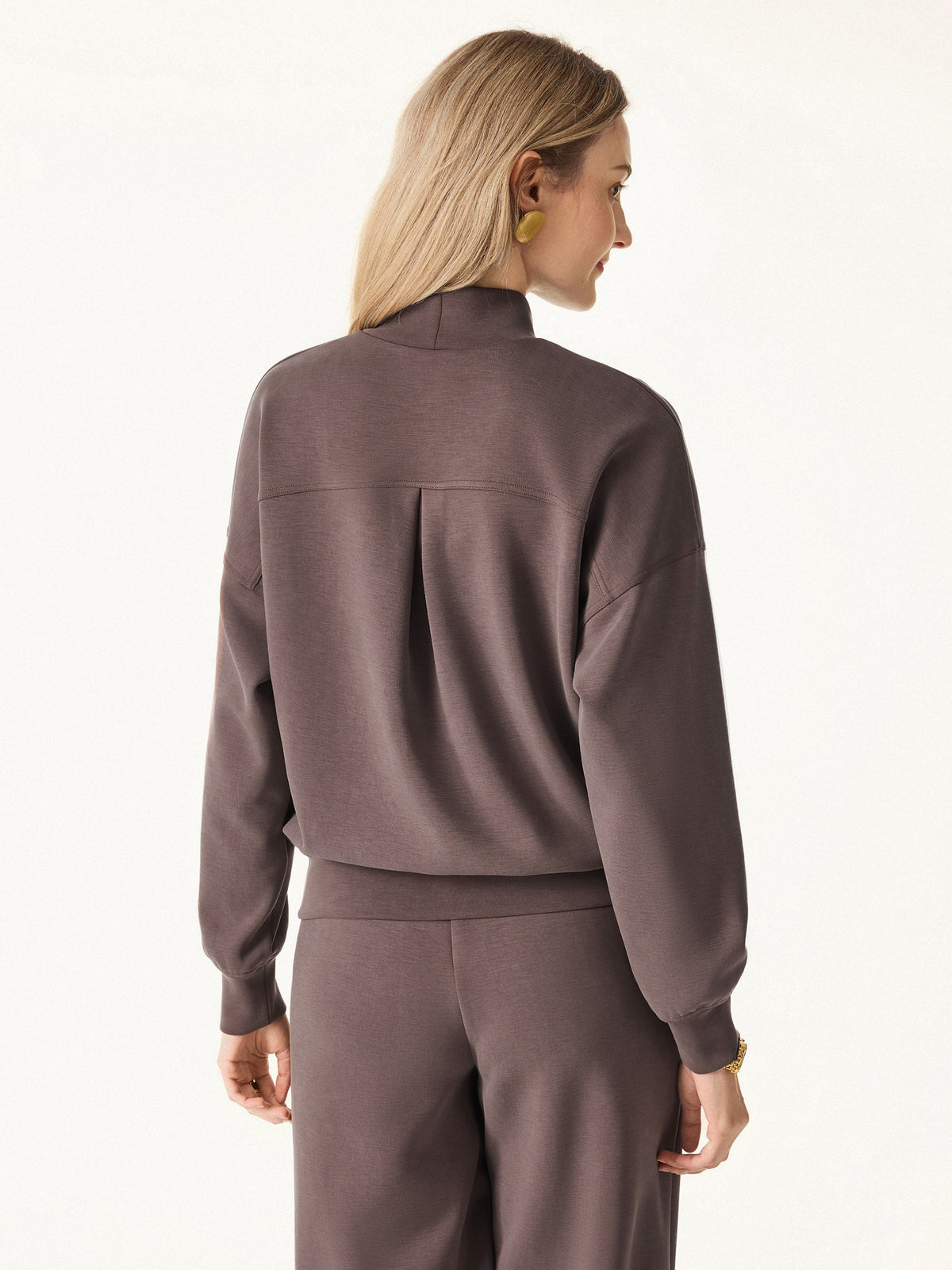 Modal Spacer Mockneck Long Sleeve Pullover Shirt — original photo 6