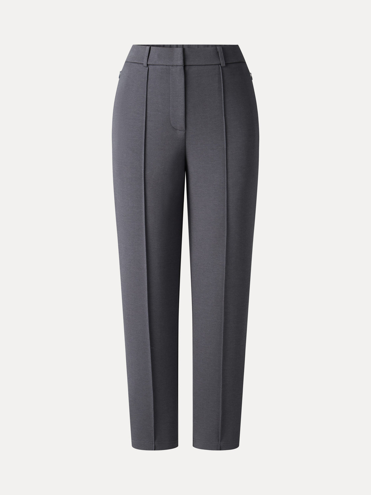Modal Blend Ponte High-Rise Ankled Slim-Straight Pants with Pockets — original photo 7