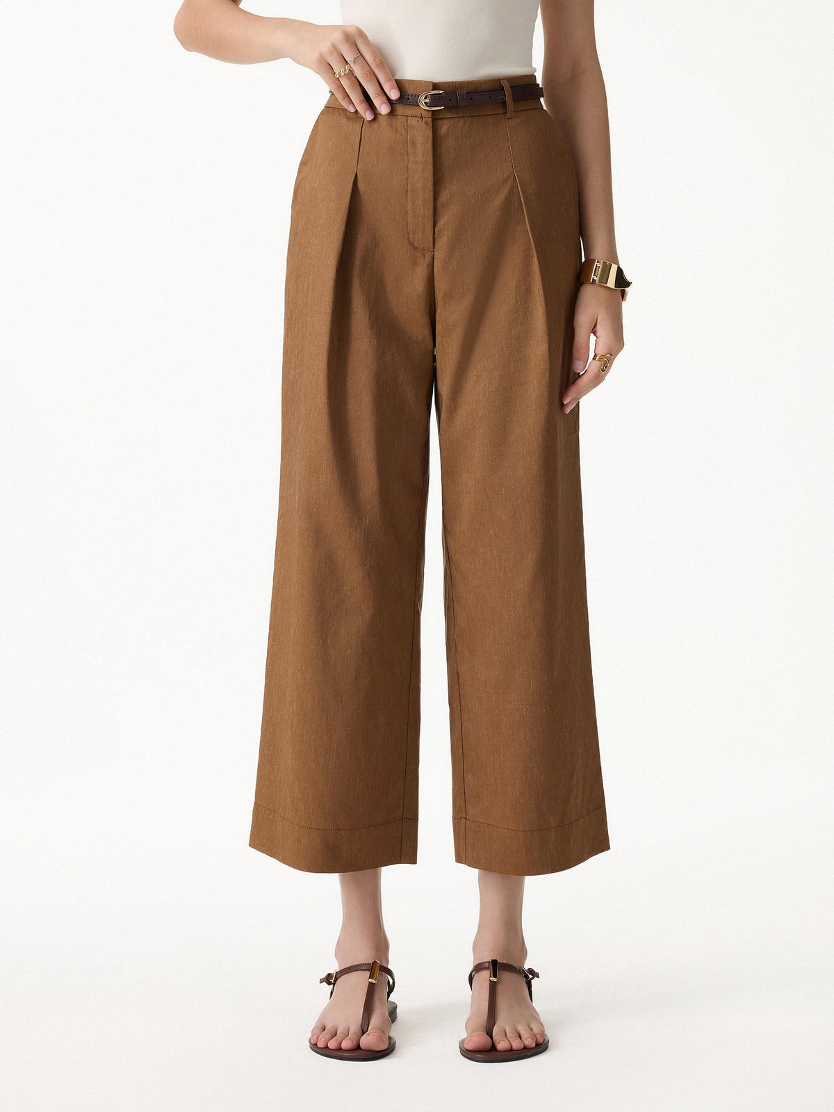 Linen Cropped Wide Leg Pants — original photo 3