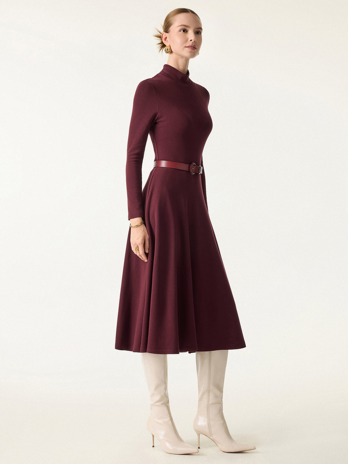ProWarm Mockneck Midi Built-In Bra Dress with Pockets — original photo 2