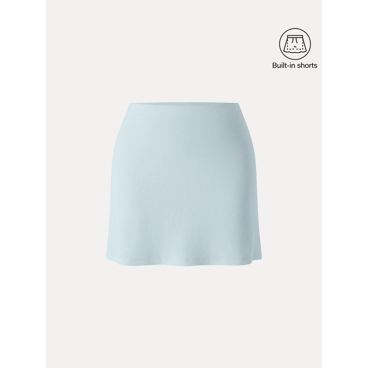 Stretch Cotton Pointelle A-line Mini Skirt with Built-in Shorts — original photo 8