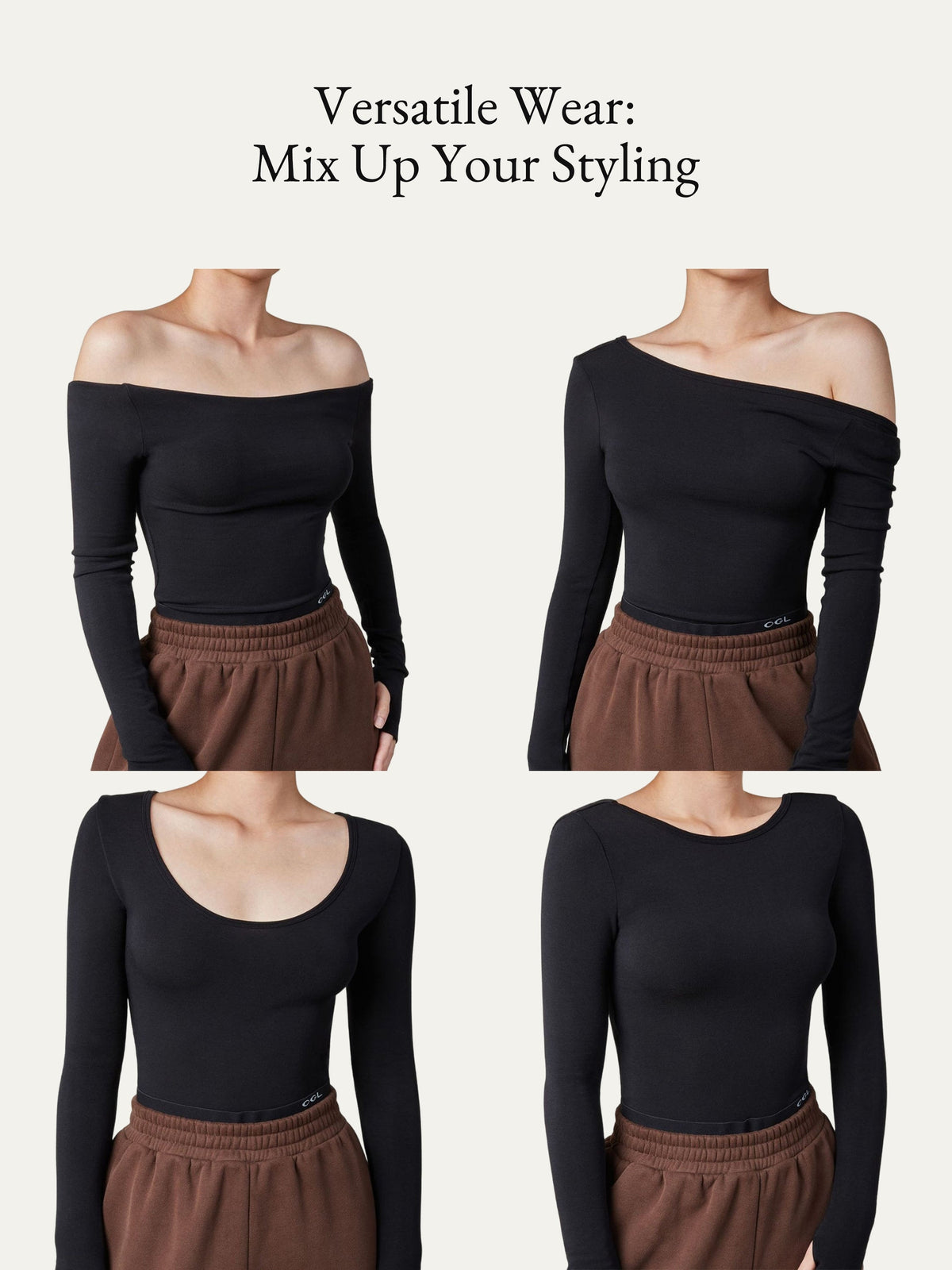 Lyocell-Wool Round Neck Long Sleeve Reversible Top — original photo 2